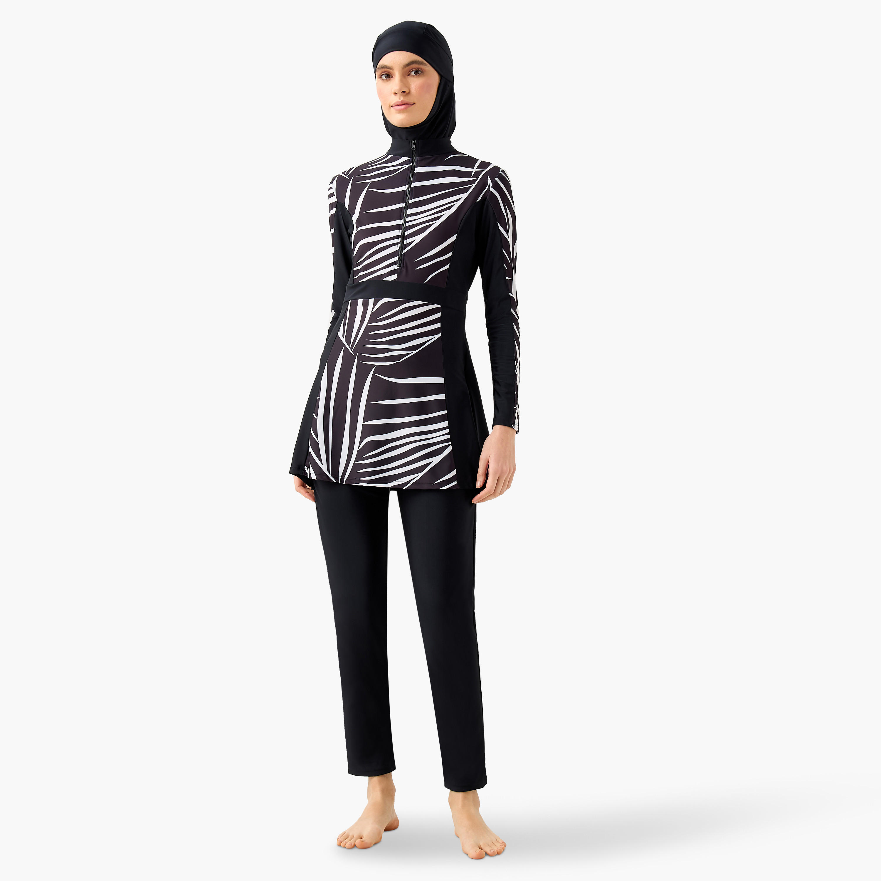 Shop Printed Burkini with Long Sleeves and Cap Online | Centrepoint Saudi