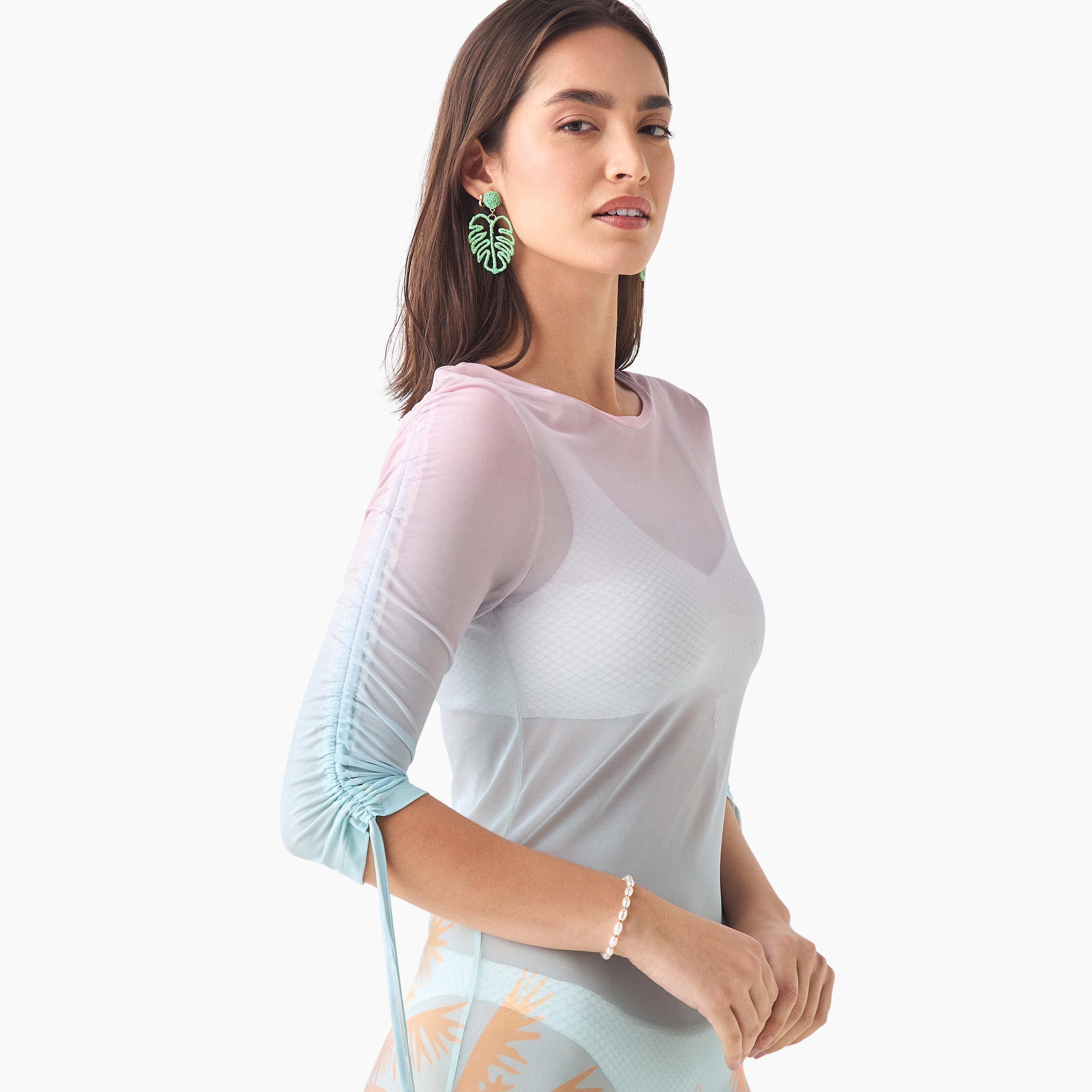 Tropical Print Cover-Up with Ruched Detail-women-clothing-swimandbeach-beachwear-image-5