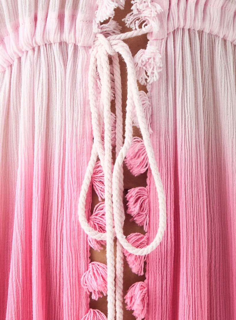 Pom Pom Detail Cover-Up with Tie-Ups-women-clothing-swimandbeach-beachwear-image-6