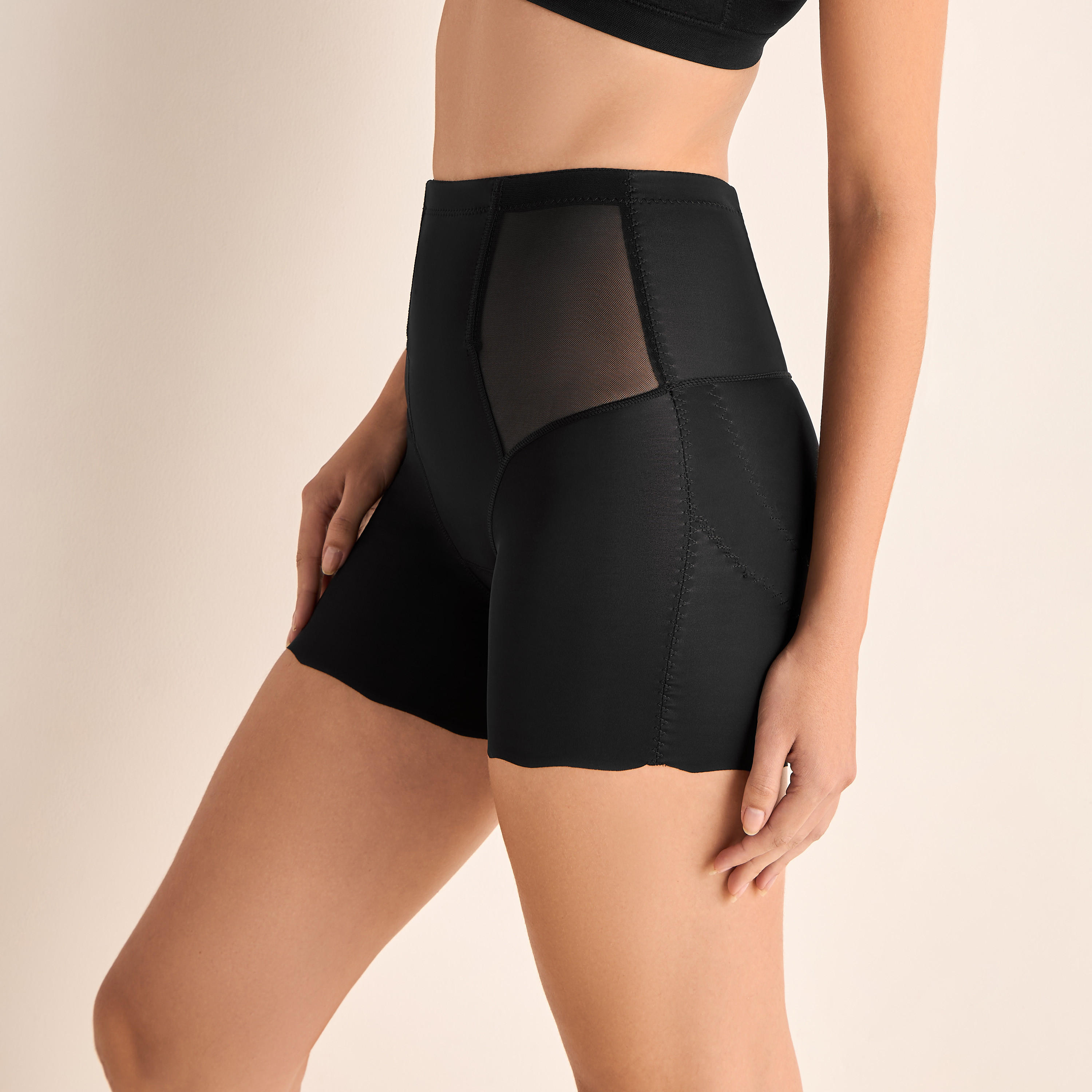 سروال بوي ليج لشد متوسط للبطن والفخذين دون درزات -women-clothing-lingerie-shapewear-image-3