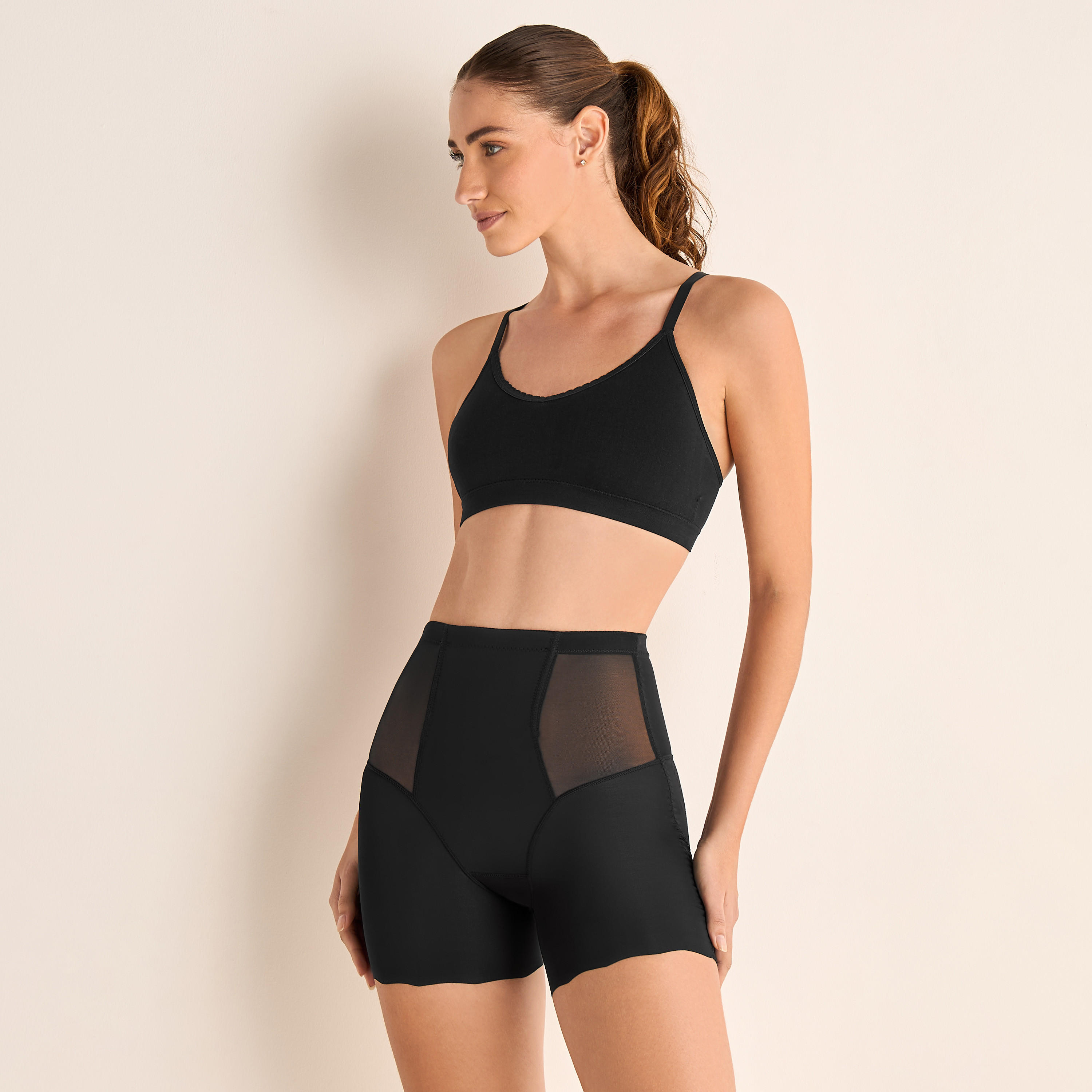 سروال بوي ليج لشد متوسط للبطن والفخذين دون درزات -women-clothing-lingerie-shapewear-image-5
