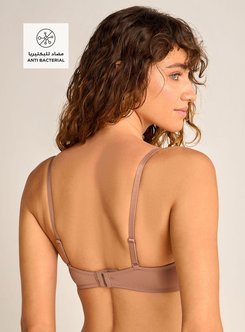 Set of 2 - Bow Detail Wired Balconette Bra with Hook and Eye Closure-women-clothing-lingerie-bras-image-2
