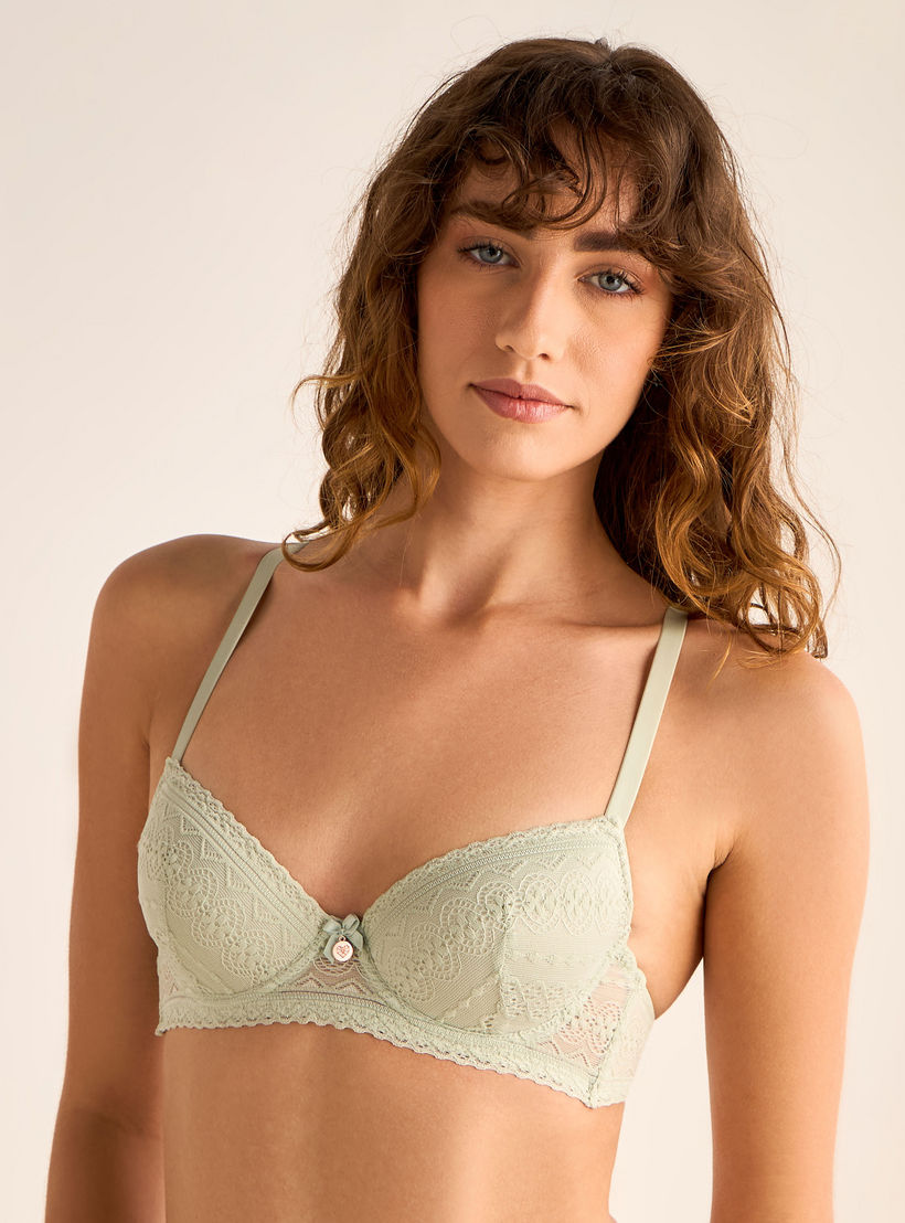 طقم صدرية ديمي 3 قطع بتفاصيل دانتيل-women-clothing-lingerie-bras-image-7
