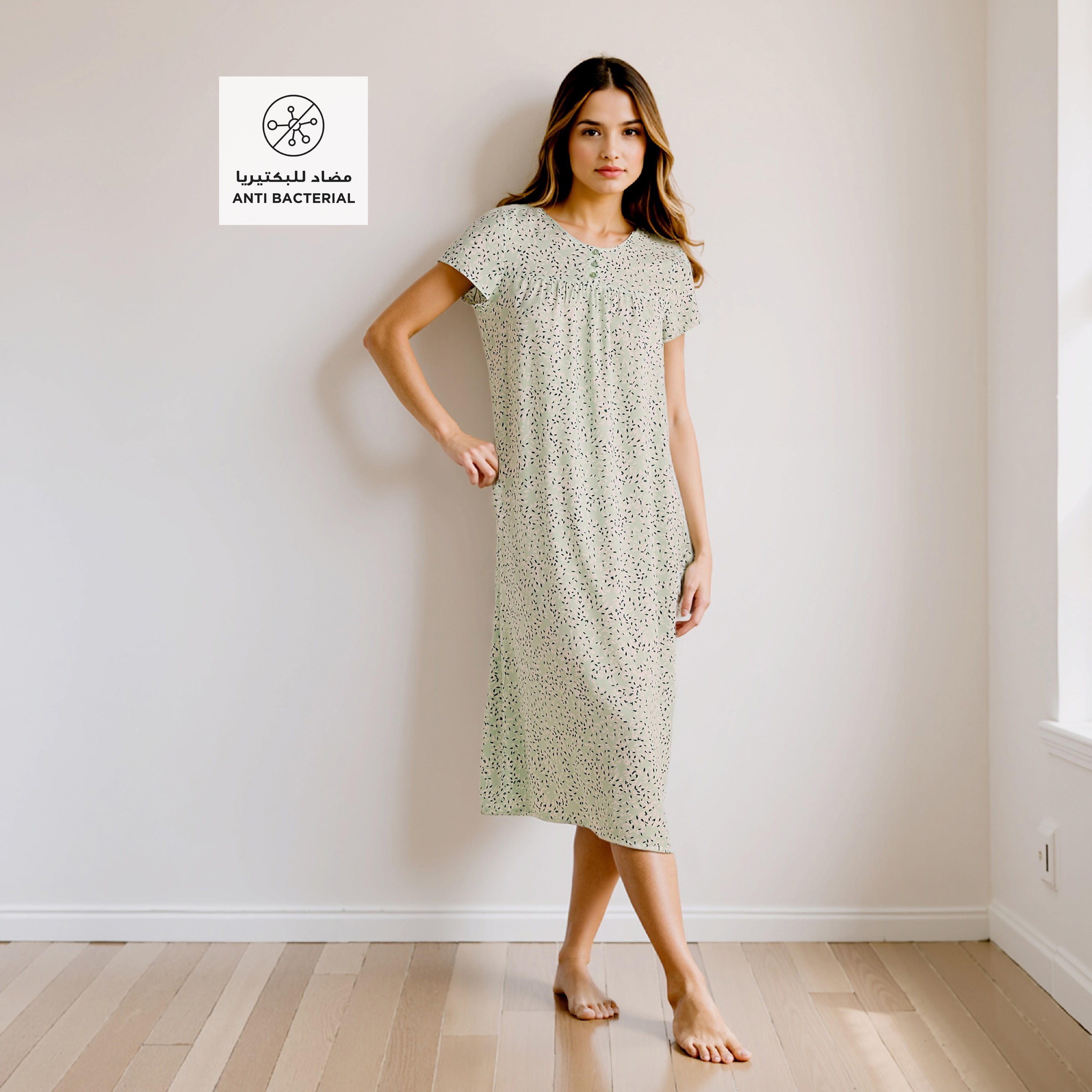 Printed Viscose Night Dress-women-clothing-nightwear-nighties-image-2