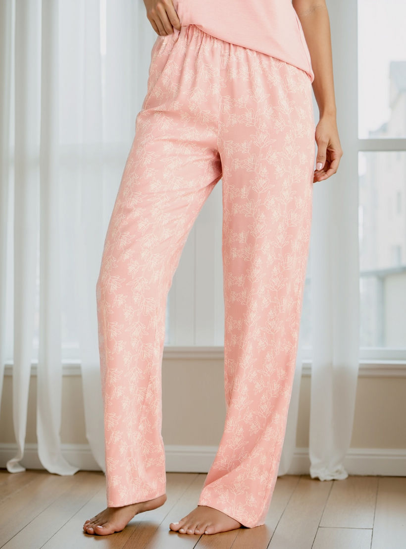 طقم بيجاما وتيشيرت بطبعات أزهار-women-clothing-nightwear-pyjamas-longsets-image-3