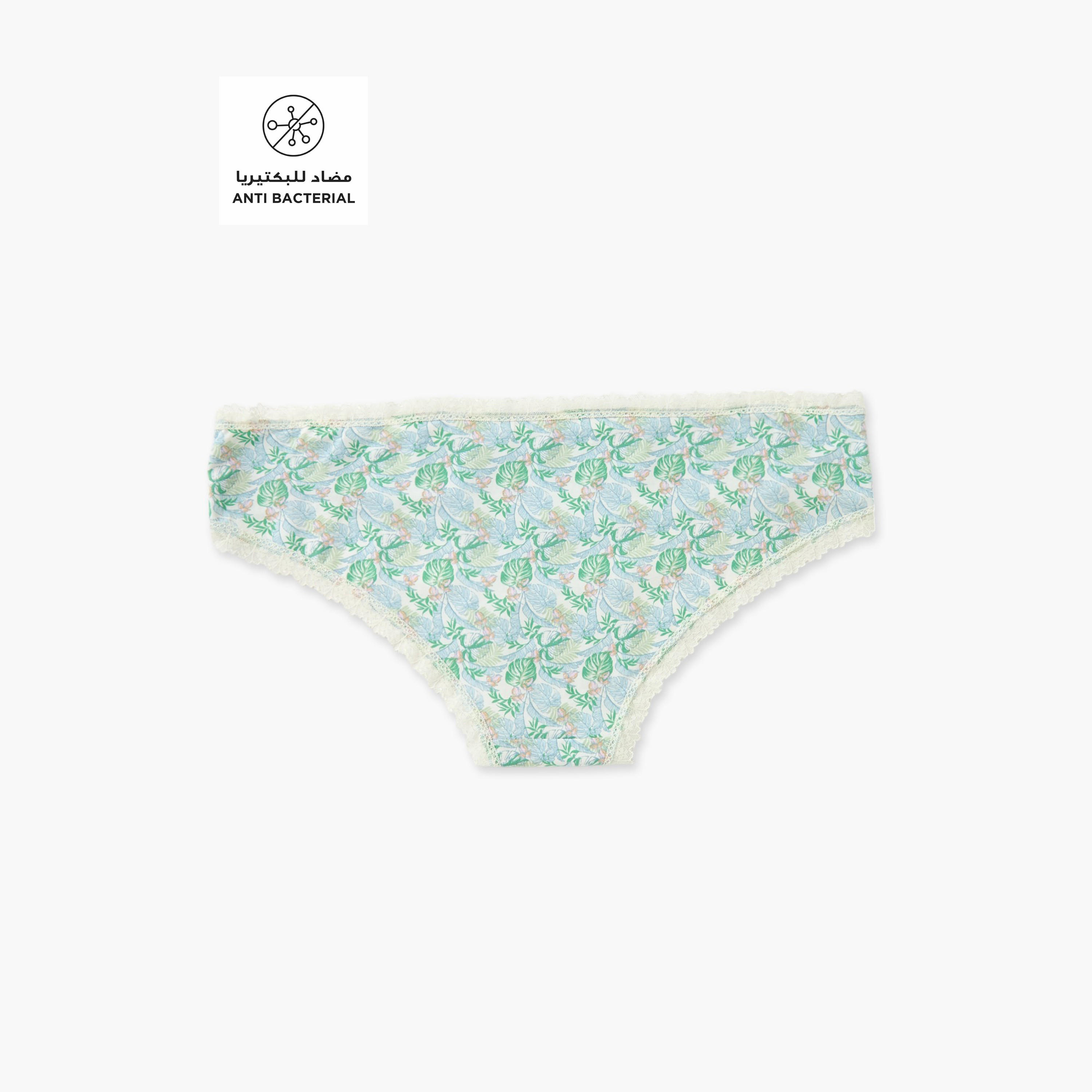 سروال داخلي بكيني بخصر مطاطي وطبعات أزهار-women-clothing-lingerie-panties-image-3