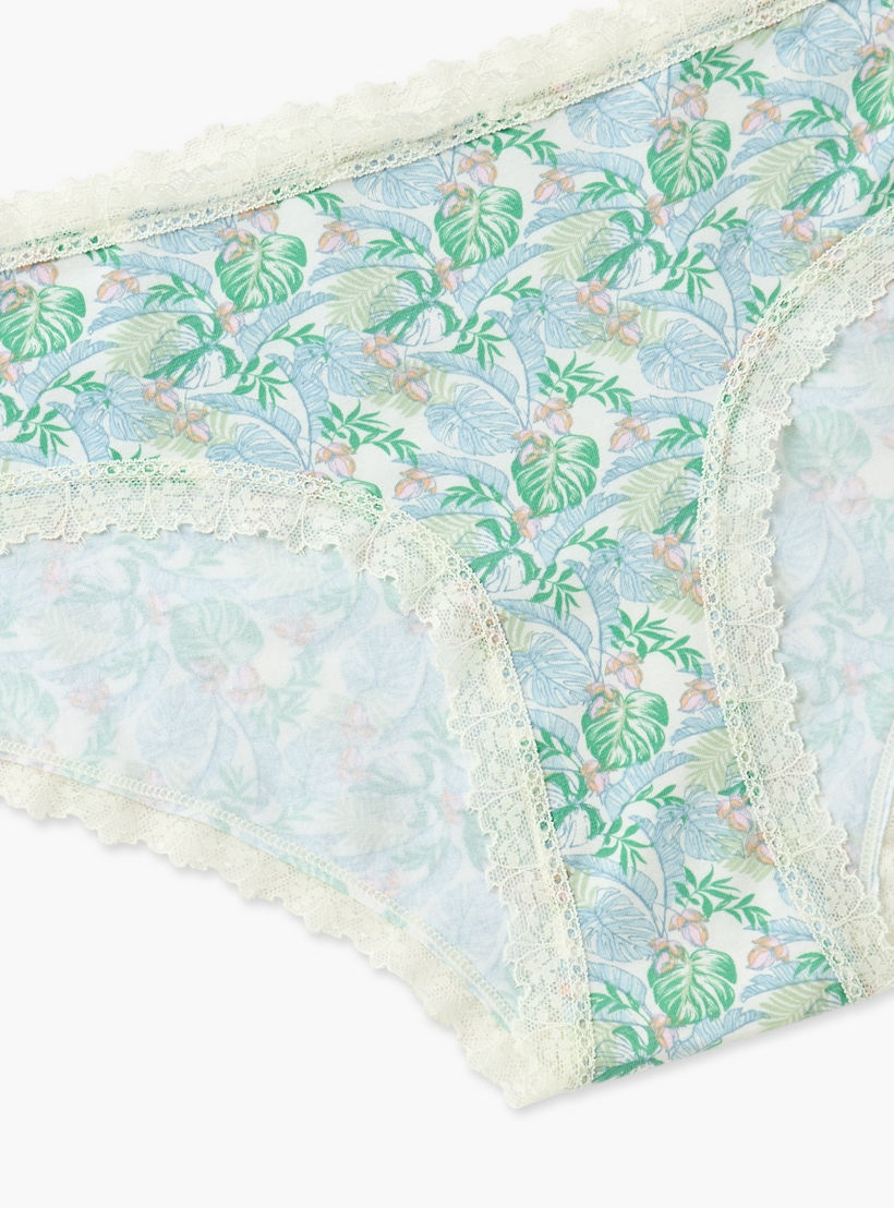 سروال داخلي بكيني بخصر مطاطي وطبعات أزهار-women-clothing-lingerie-panties-image-2