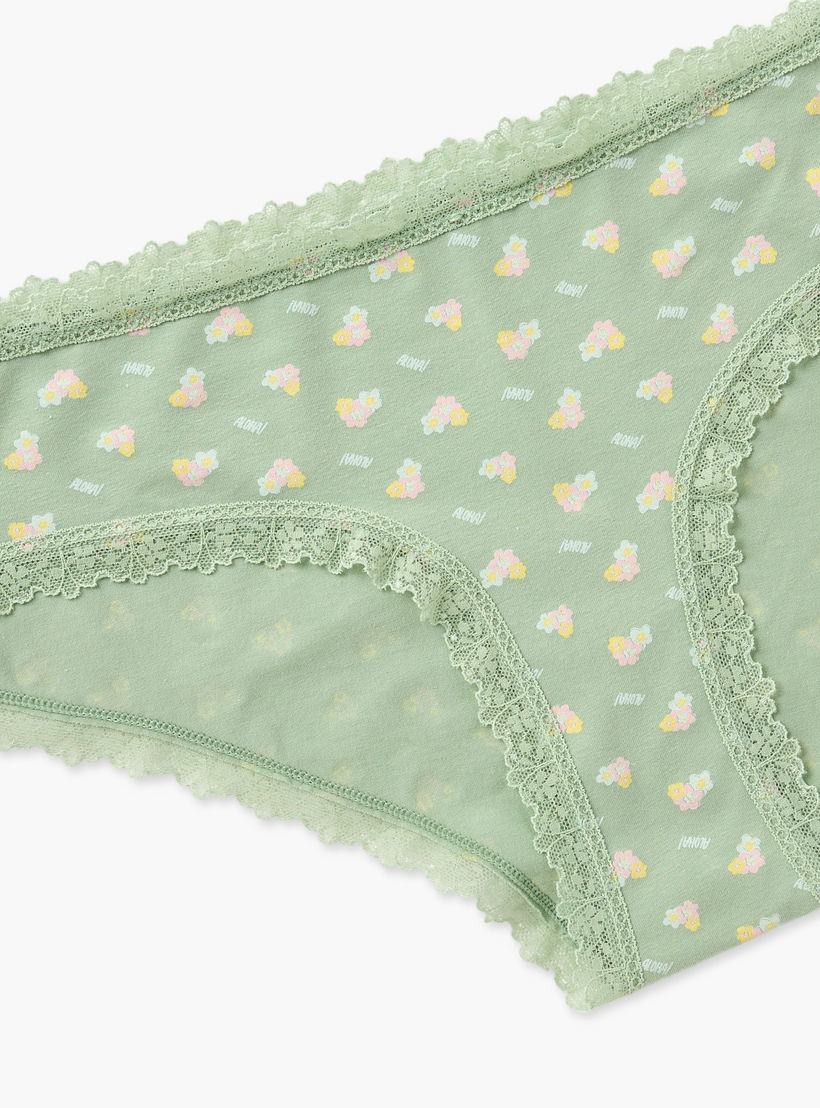 سروال داخلي بكيني بخصر مطاطي وطبعات أزهار-women-clothing-lingerie-panties-image-3