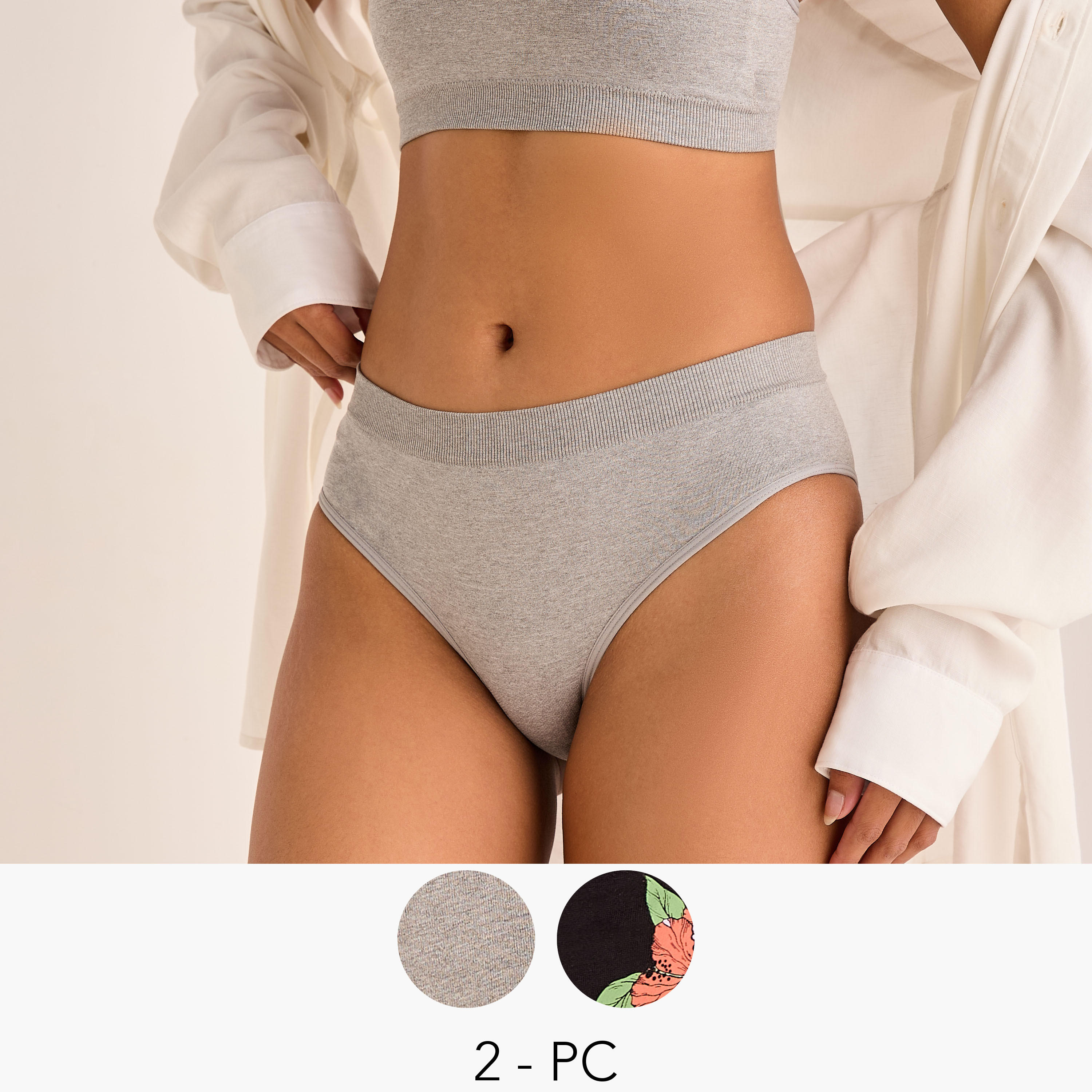 Set of 2 - Assorted Seamless Briefs-women-clothing-lingerie-panties-image-1