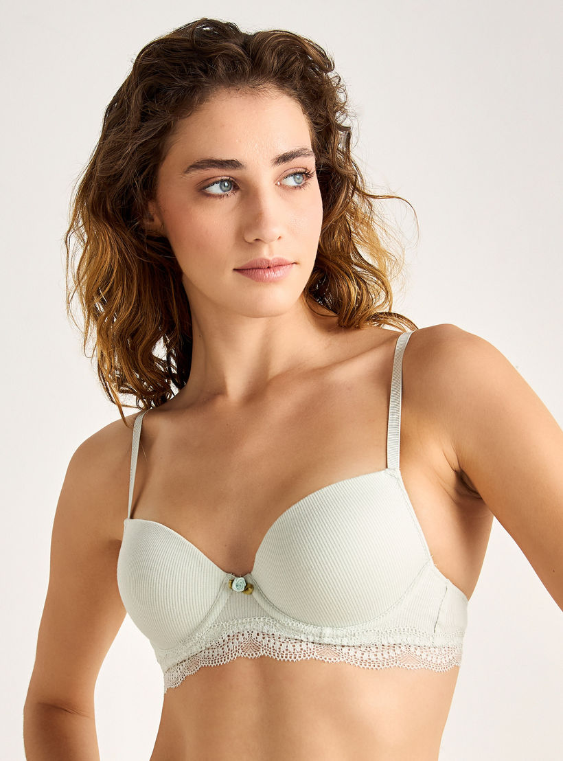 Set of 2 - Ribbed Push-Up Bra with Lace Trim-women-clothing-lingerie-bras-image-7