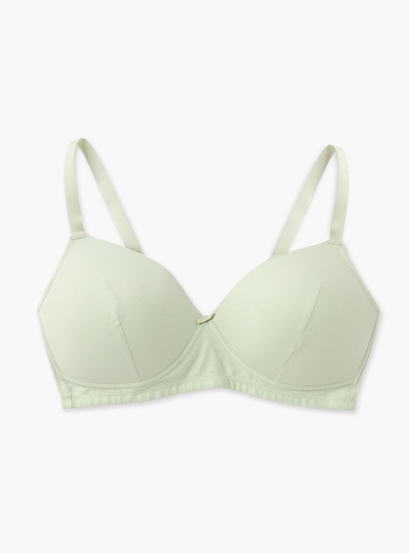 Non-Wired Bra with Hook and Eye Closure-women-clothing-lingerie-bras-image-1