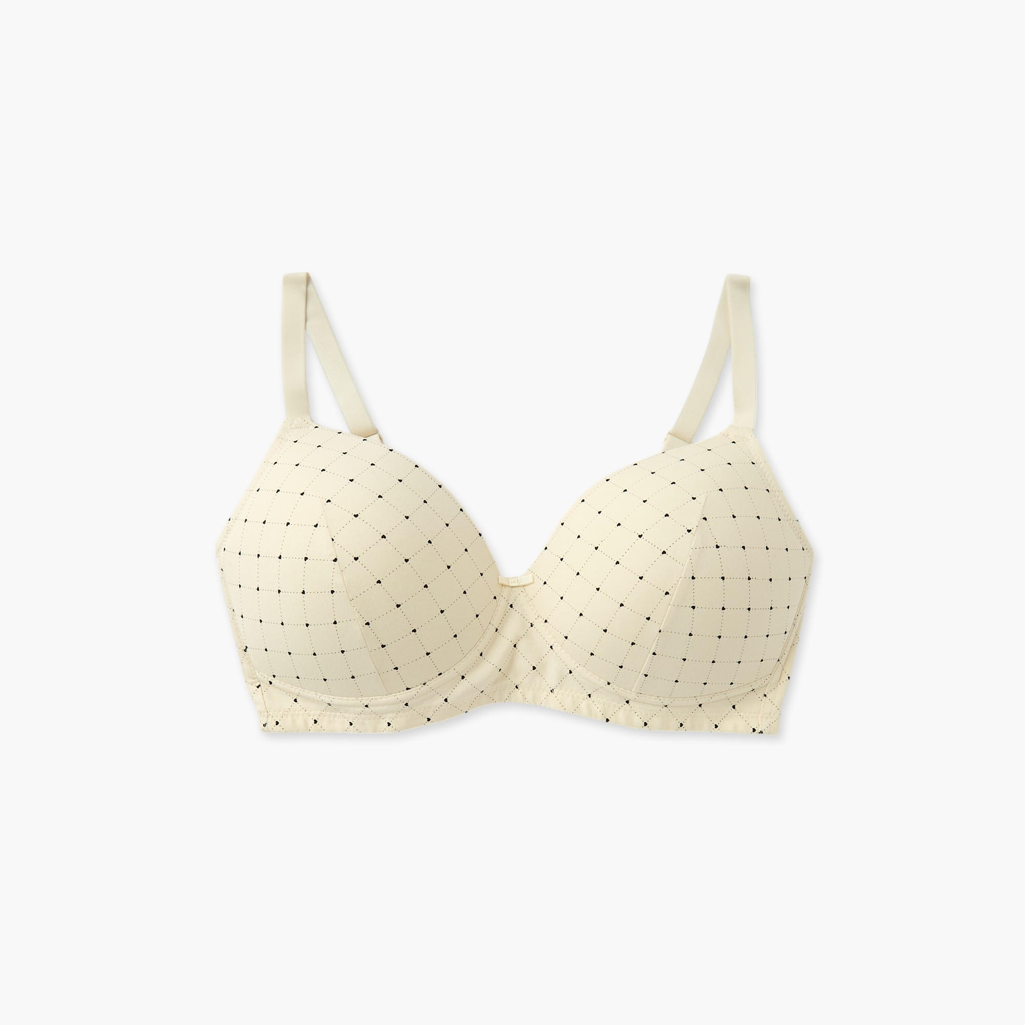 Printed Non-Wired Bra with Hook and Eye Closure-women-clothing-lingerie-bras-image-1