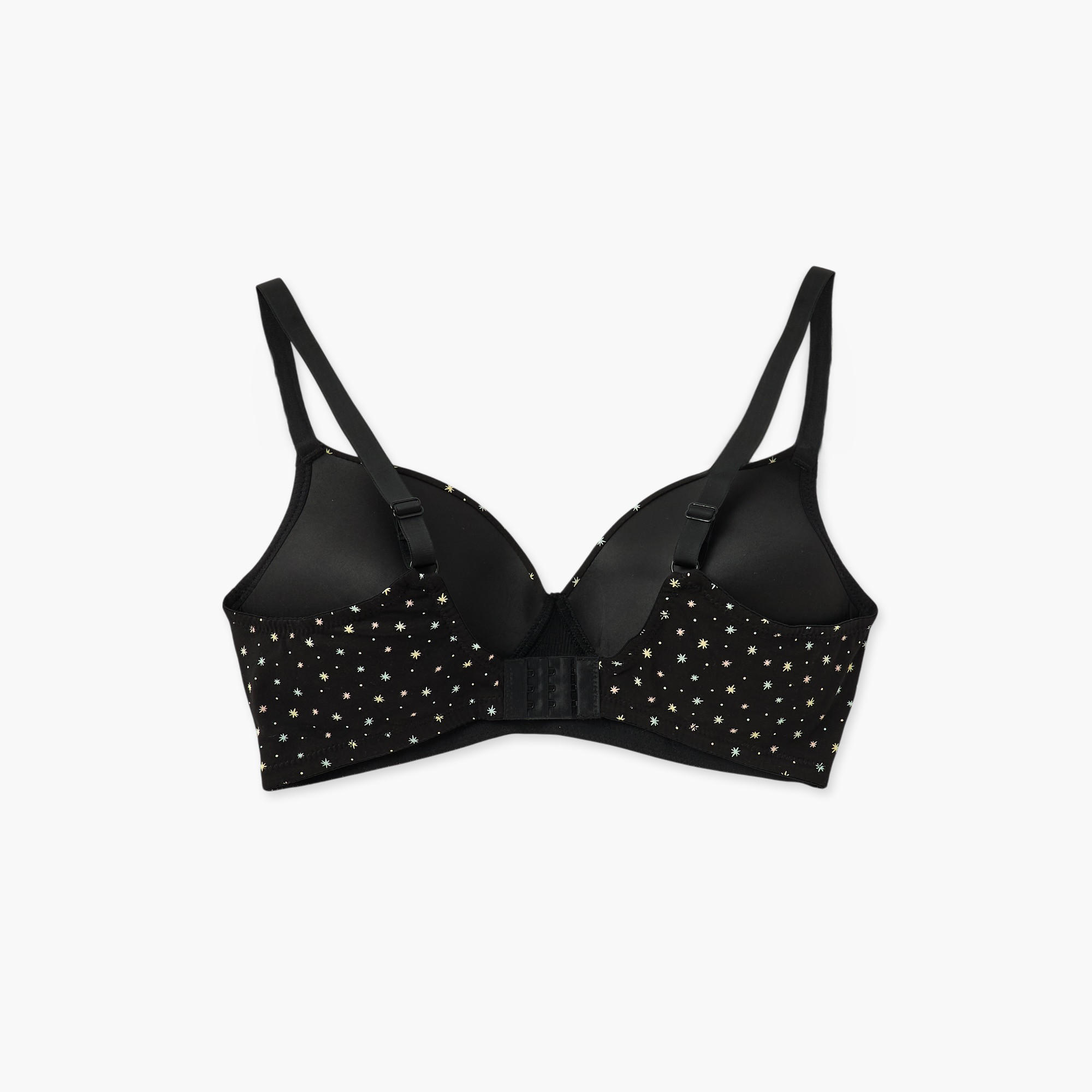 All-Over Print Non-Wired Bra with Hook and Eye Closure-women-clothing-lingerie-bras-image-3
