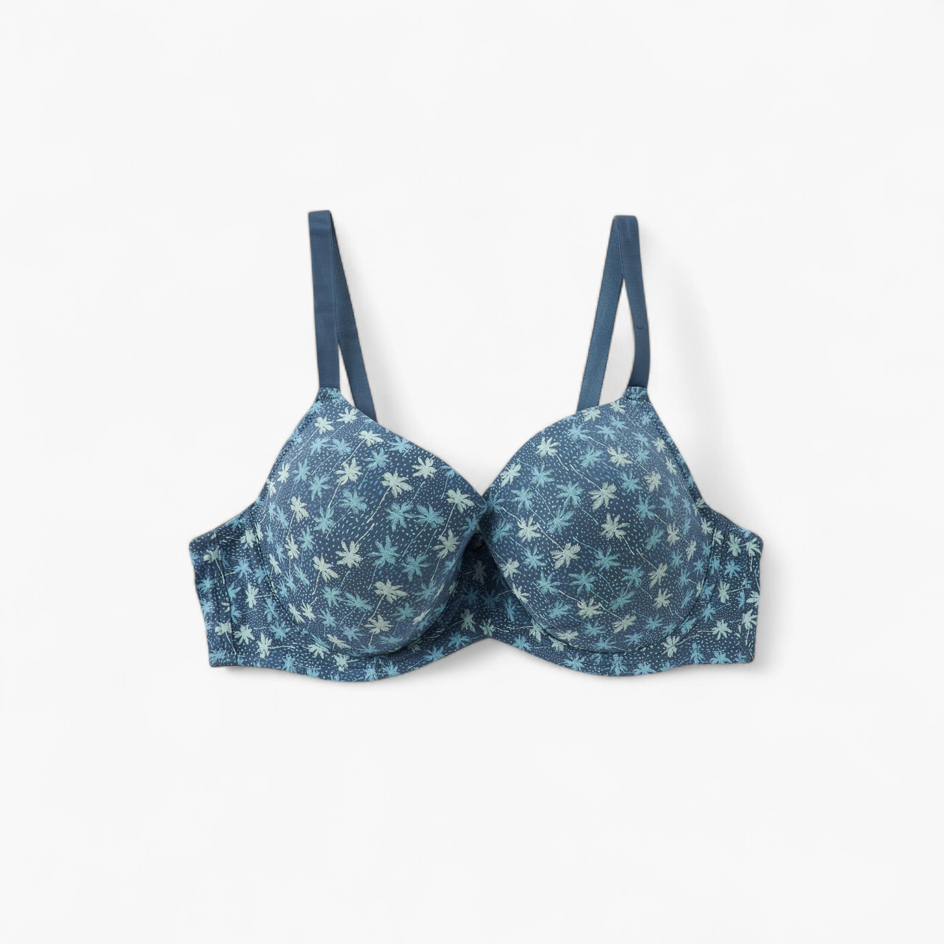 Printed Wired Demi Bra with Hook and Eye Closure-women-clothing-lingerie-bras-image-1