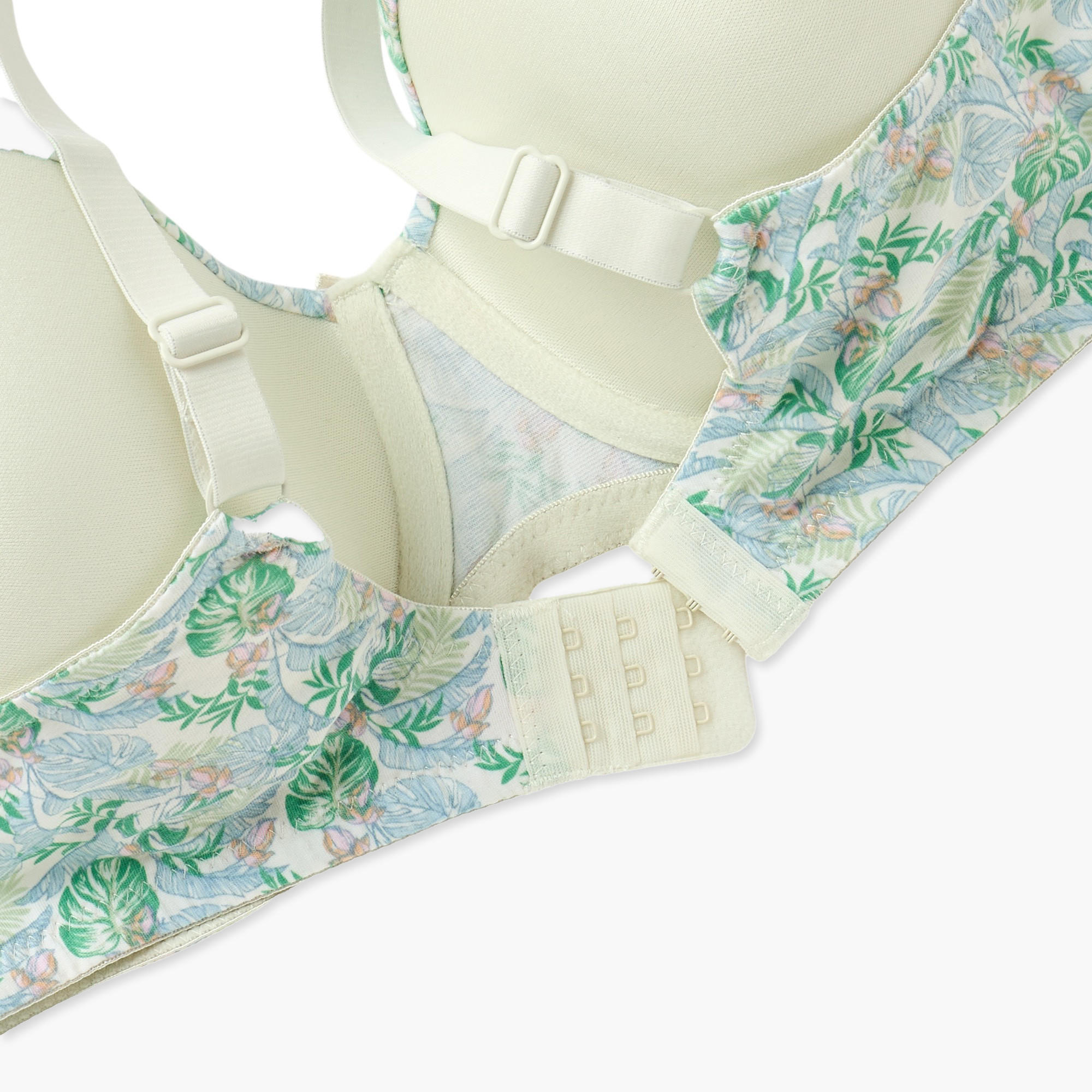 Printed Wired Demi Bra with Hook and Eye Closure-women-clothing-lingerie-bras-image-4