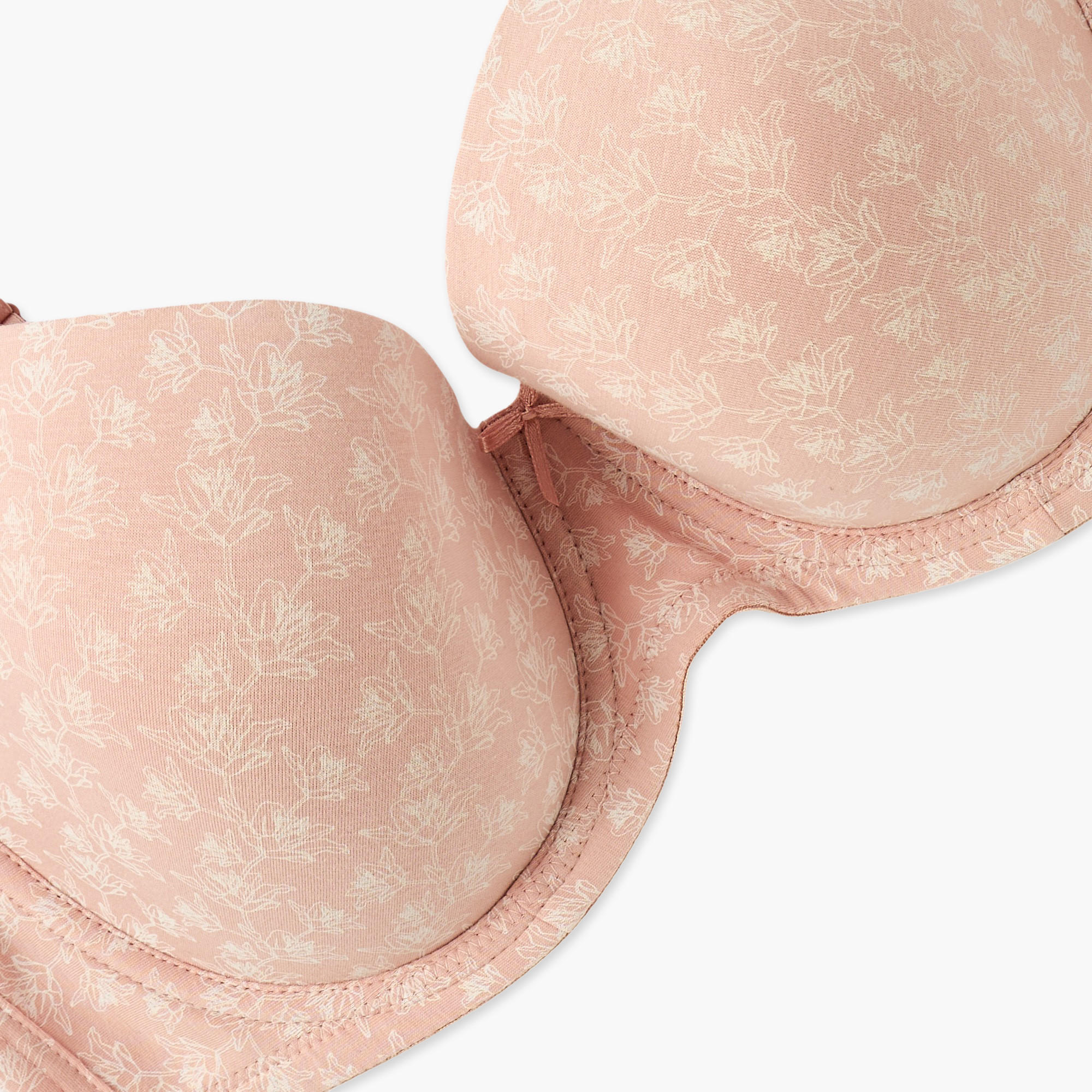 Printed Wired Demi Bra with Hook and Eye Closure-women-clothing-lingerie-bras-image-2