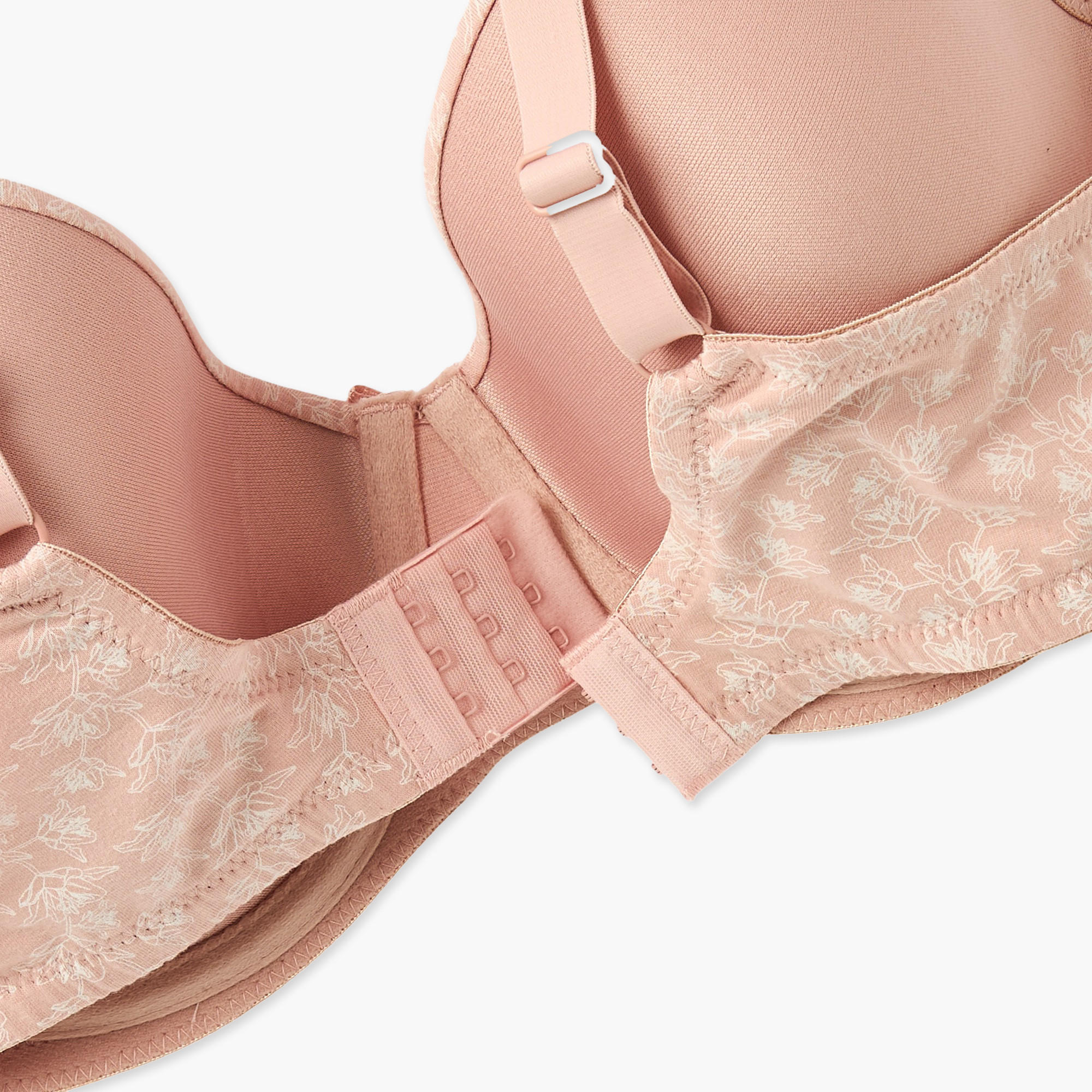 Printed Wired Demi Bra with Hook and Eye Closure-women-clothing-lingerie-bras-image-4