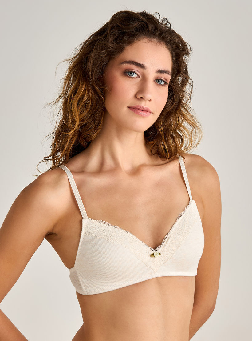 طقم صدرية مضلعة بمشبك إغلاق وتفاصيل دانتيل من قطعتين-women-clothing-lingerie-bras-image-6