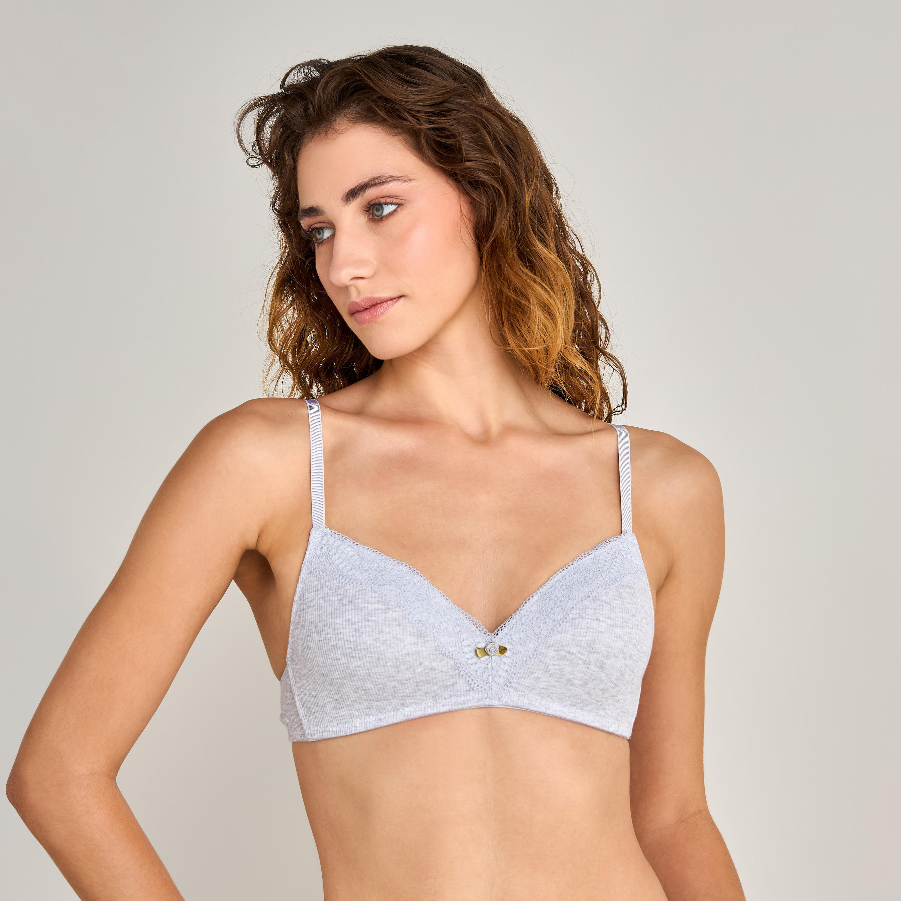 Set of 2 - Lace Detail Ribbed Bra with Hook and Eye Closure-women-clothing-lingerie-bras-image-6