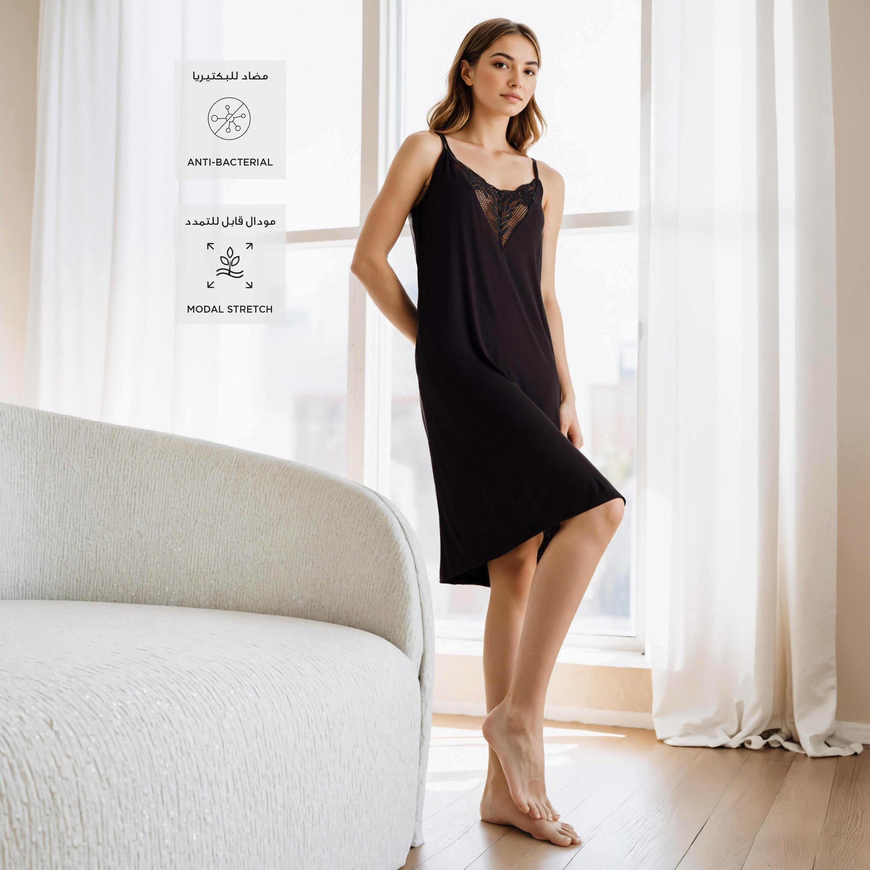 Lace Insert Slip Dress-women-clothing-nightwear-nighties-image-2
