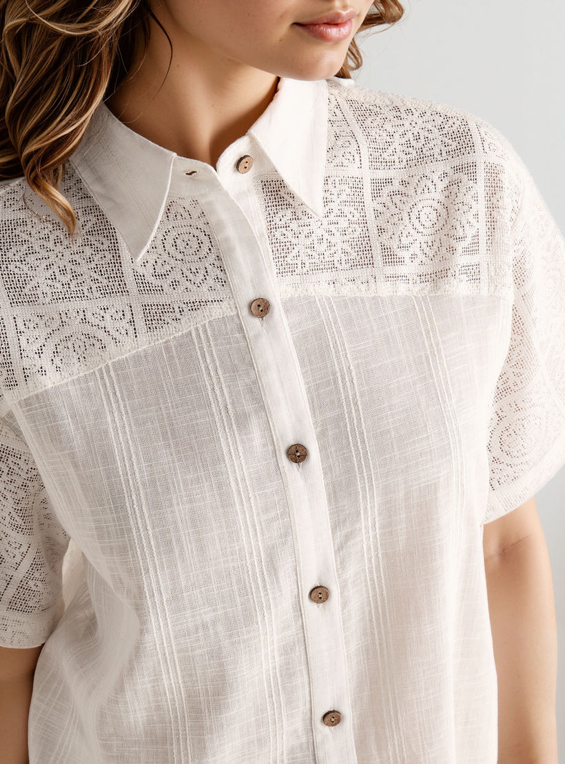 Crochet Detail Shirt and Pyjama Set-women-clothing-nightwear-pyjamas-longsets-image-5