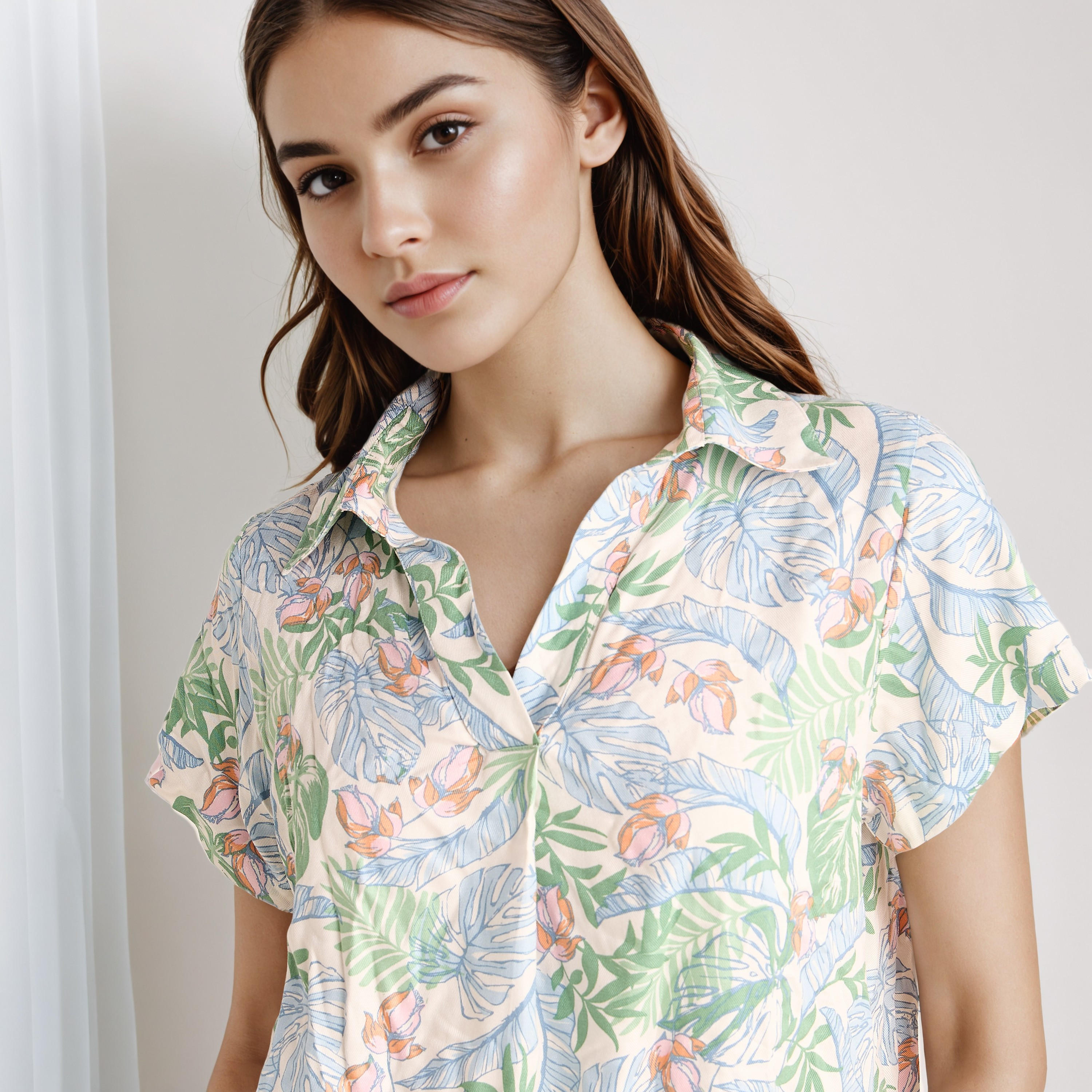 طقم بيجاما بطبعات زهرية-women-clothing-nightwear-pyjamas-longsets-image-2