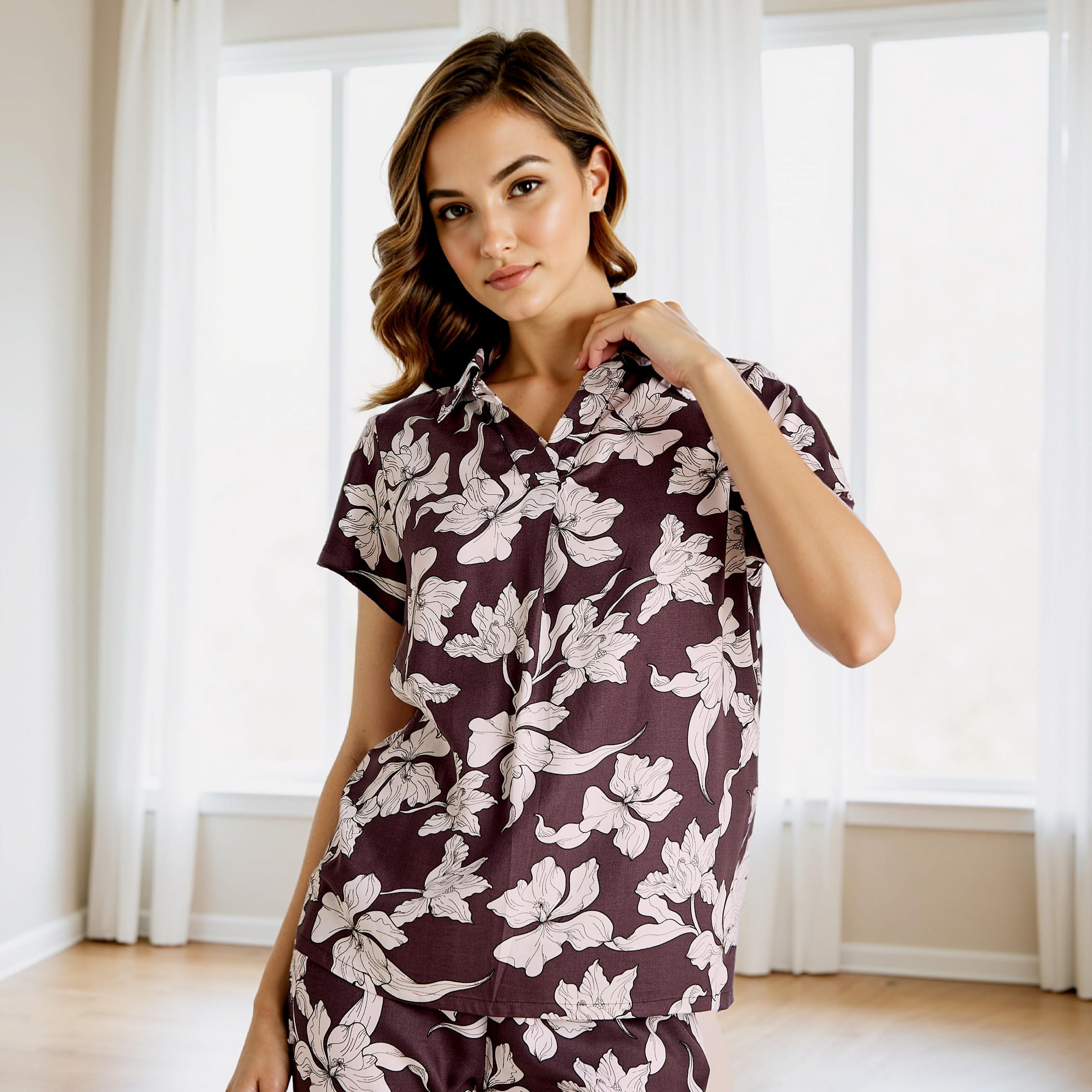 Floral Print Pyjama Set-women-clothing-nightwear-pyjamas-longsets-image-3