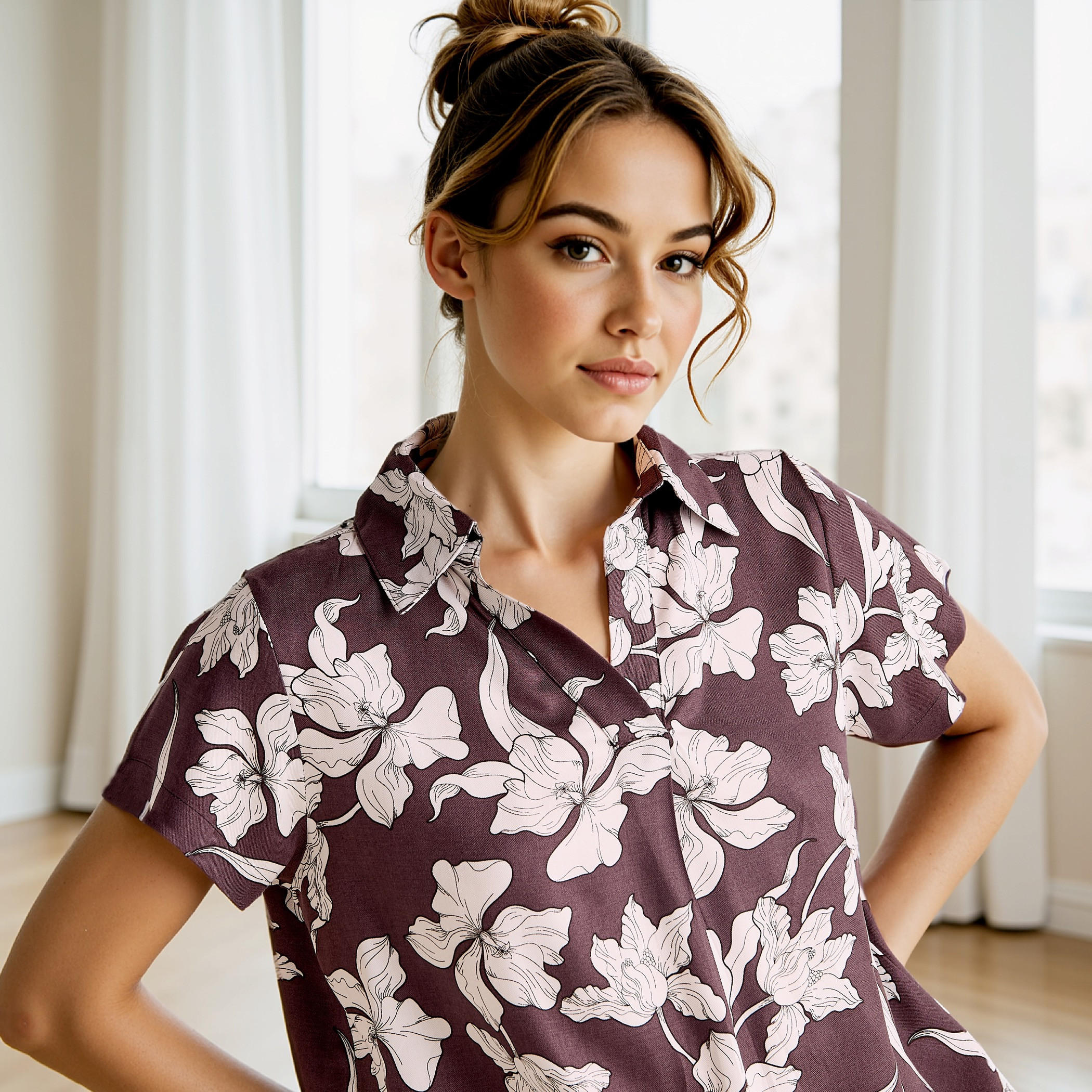 طقم بيجاما بطبعات زهرية-women-clothing-nightwear-pyjamas-longsets-image-5