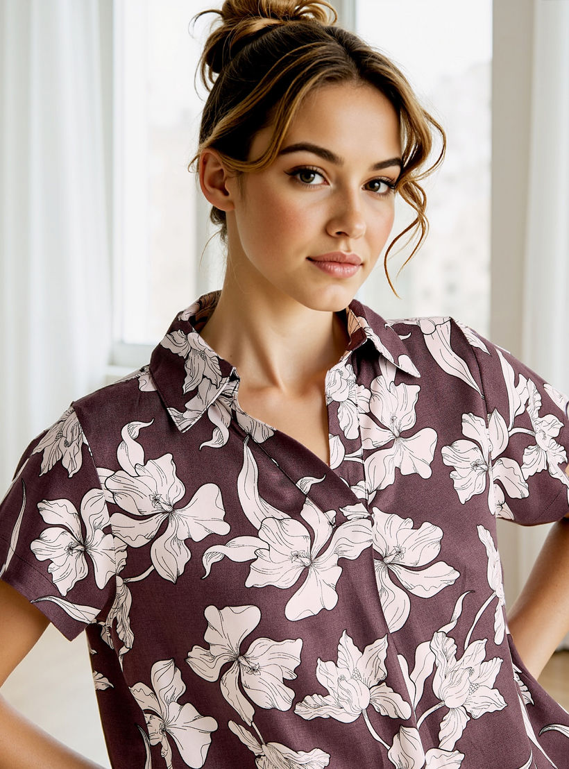طقم بيجاما بطبعات زهرية-women-clothing-nightwear-pyjamas-longsets-image-5