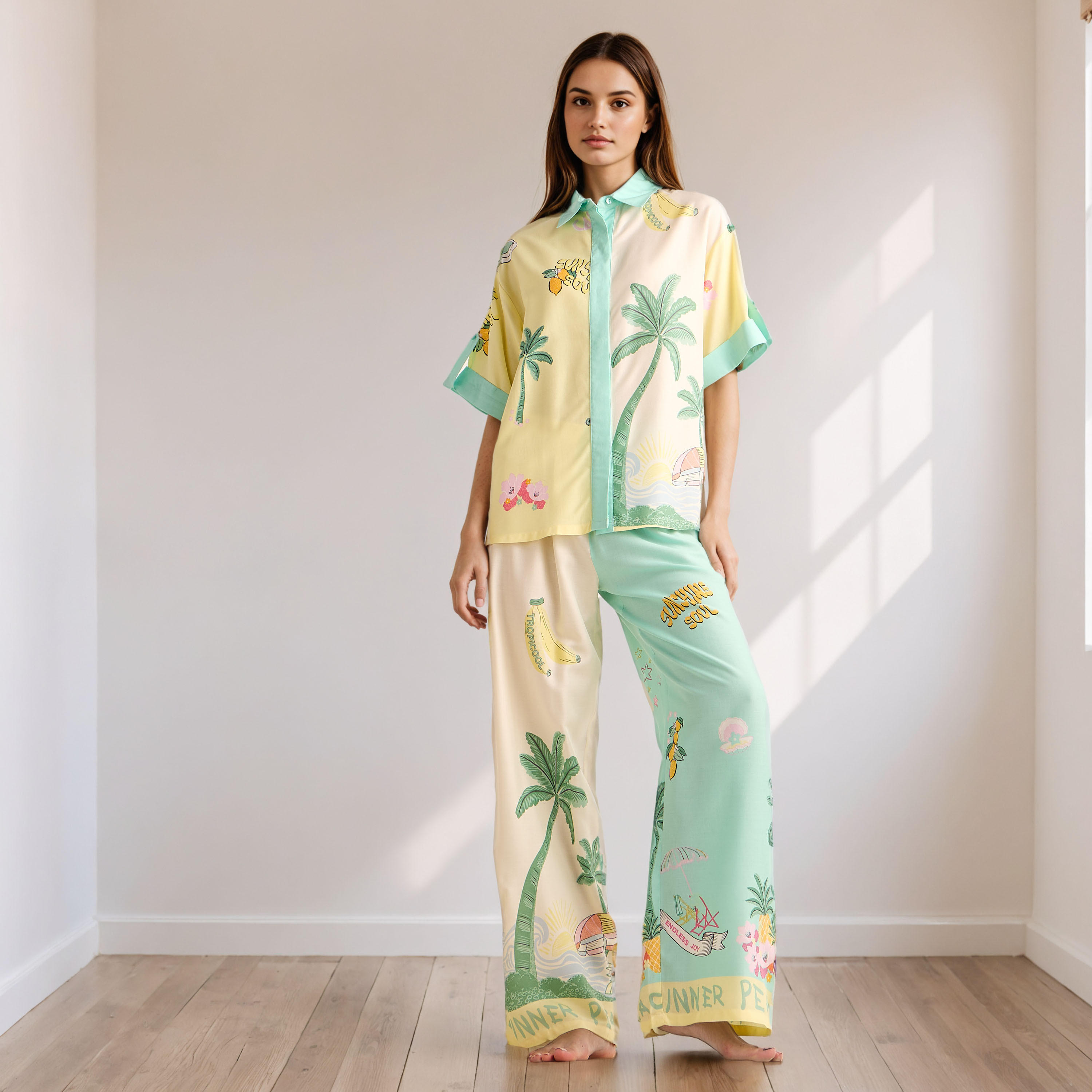 All-Over Print Viscose Shirt and Pyjama Set-women-clothing-nightwear-pyjamas-longsets-image-1