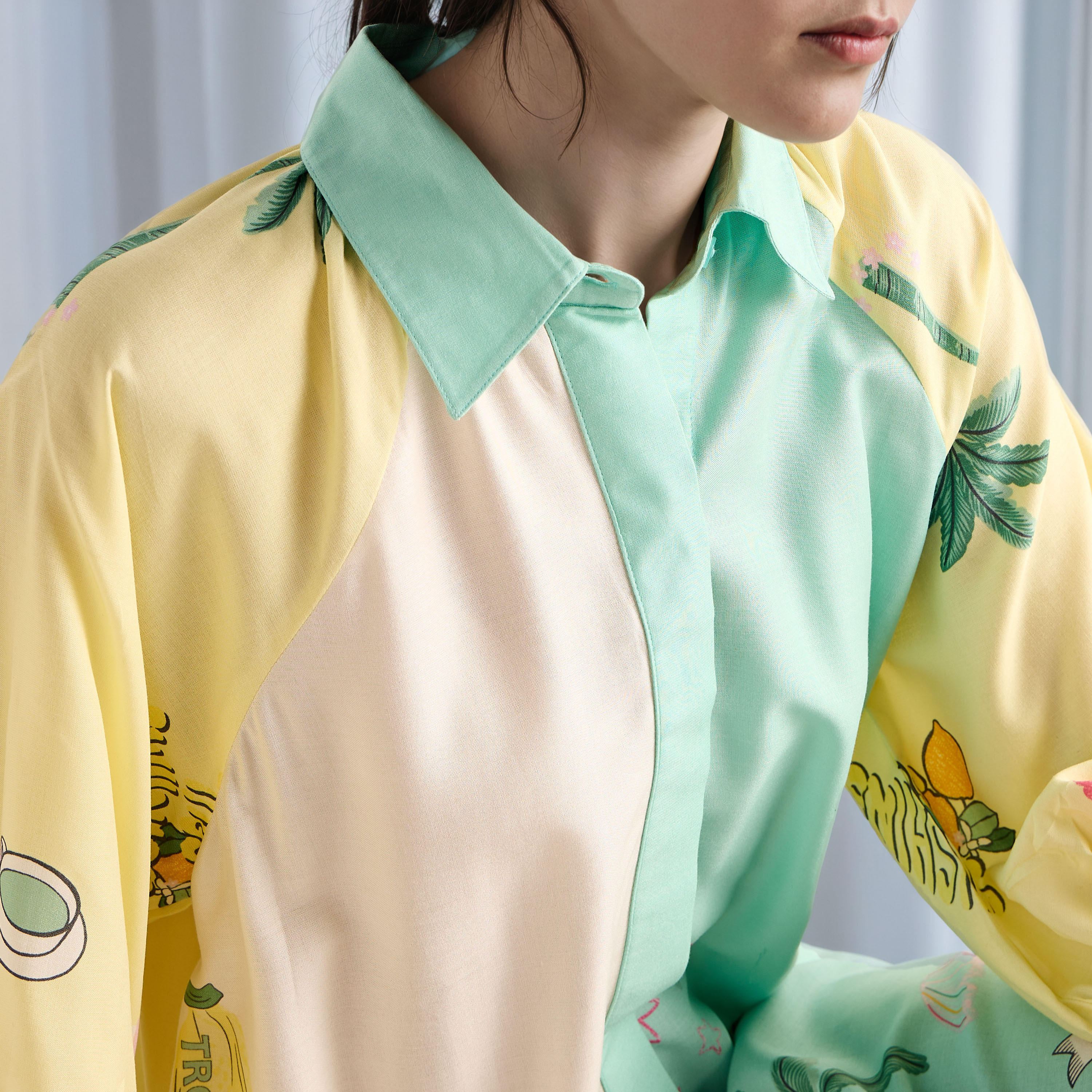 قميص نوم بطبعات وياقة عادية وأكمام 3/4-women-clothing-nightwear-nighties-image-4