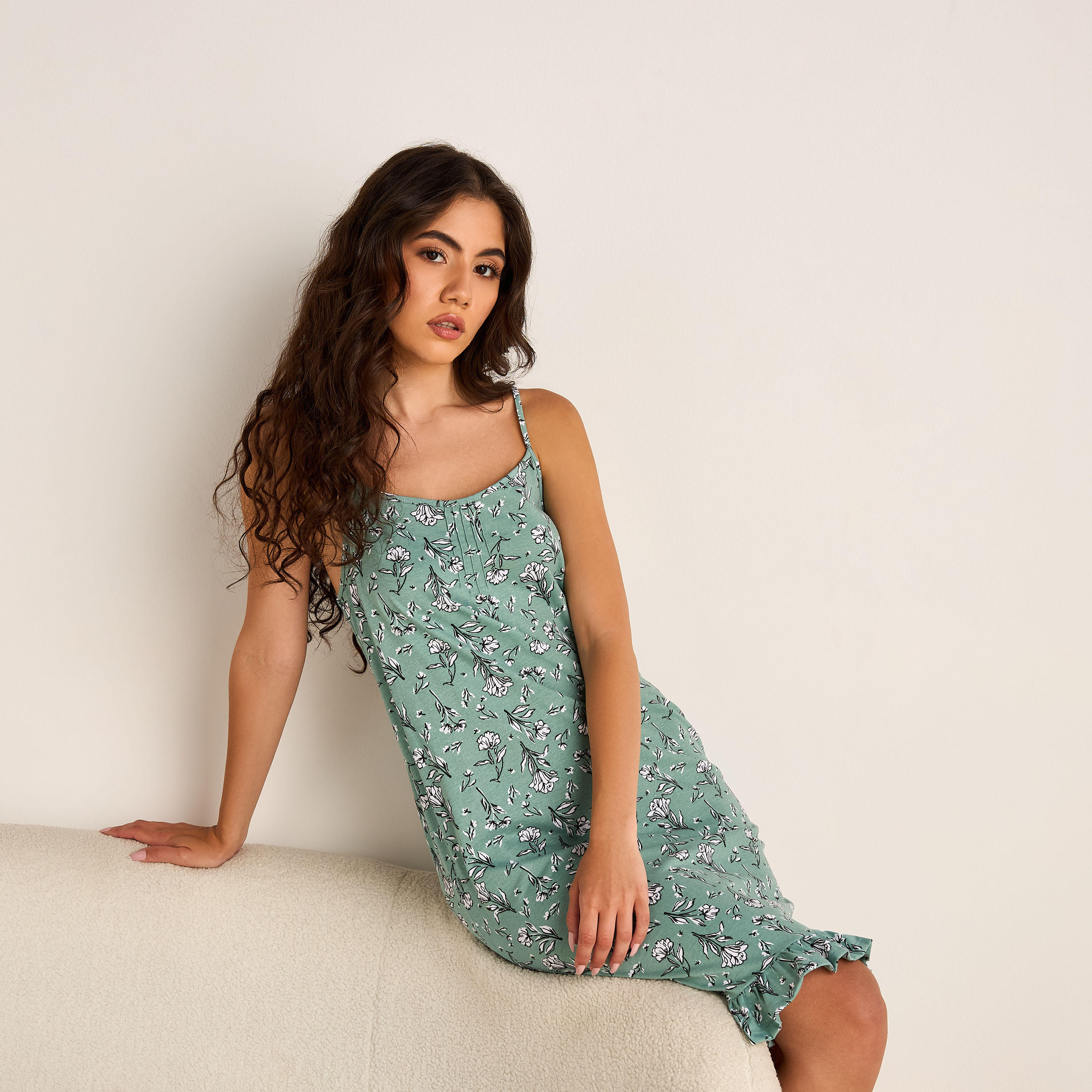 طقم فستان نوم قطعتين بطبعات أزهار-women-clothing-nightwear-nighties-image-5