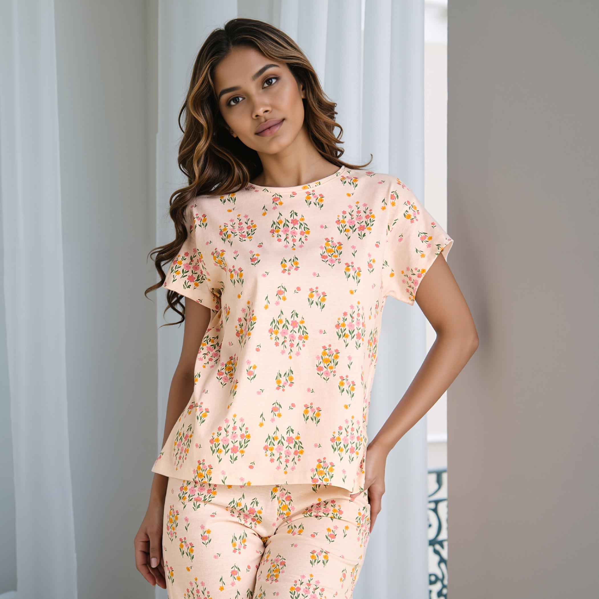 طقم بيجاما بطبعات أزهار-women-clothing-nightwear-pyjamas-longsets-image-5