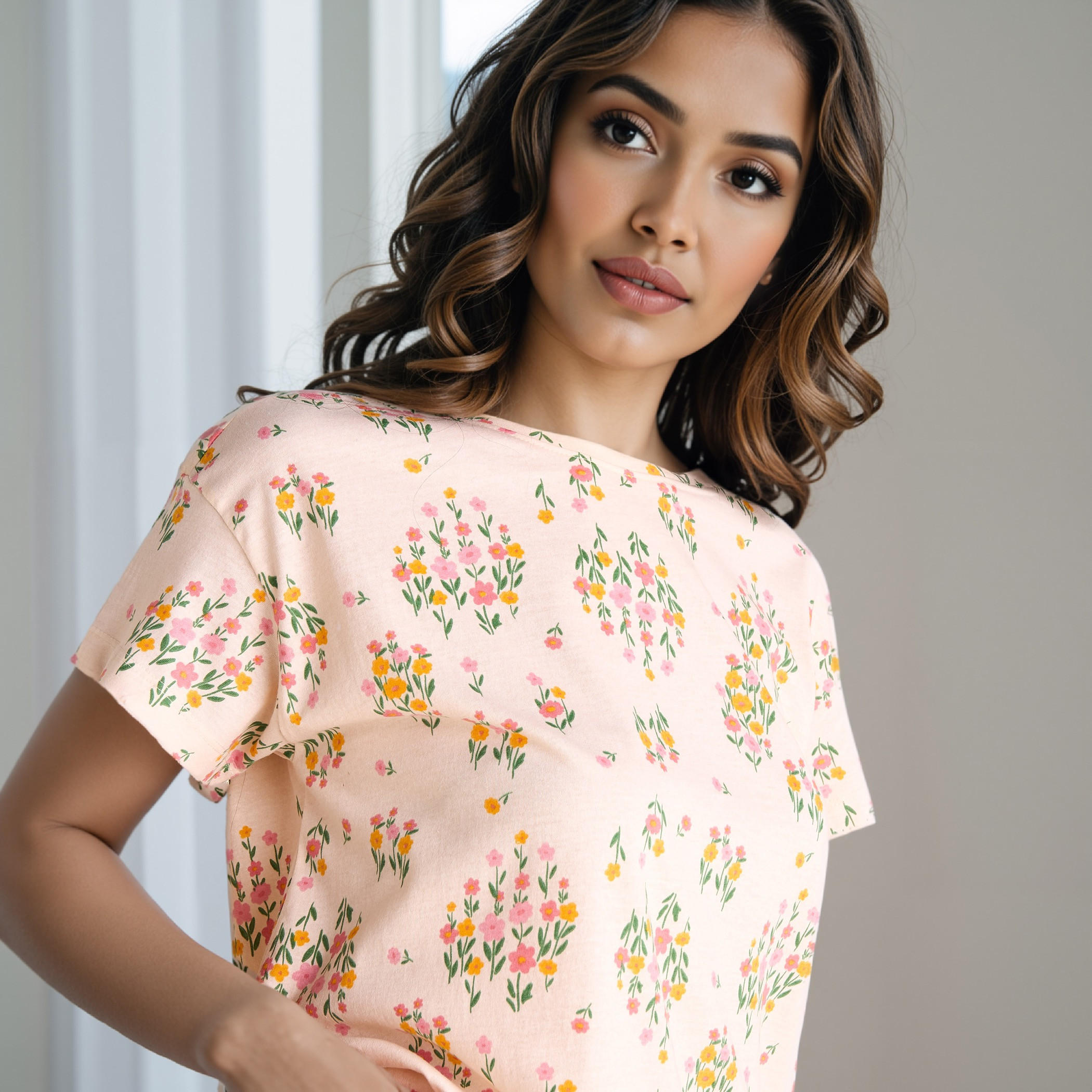 طقم بيجاما بطبعات أزهار-women-clothing-nightwear-pyjamas-longsets-image-2