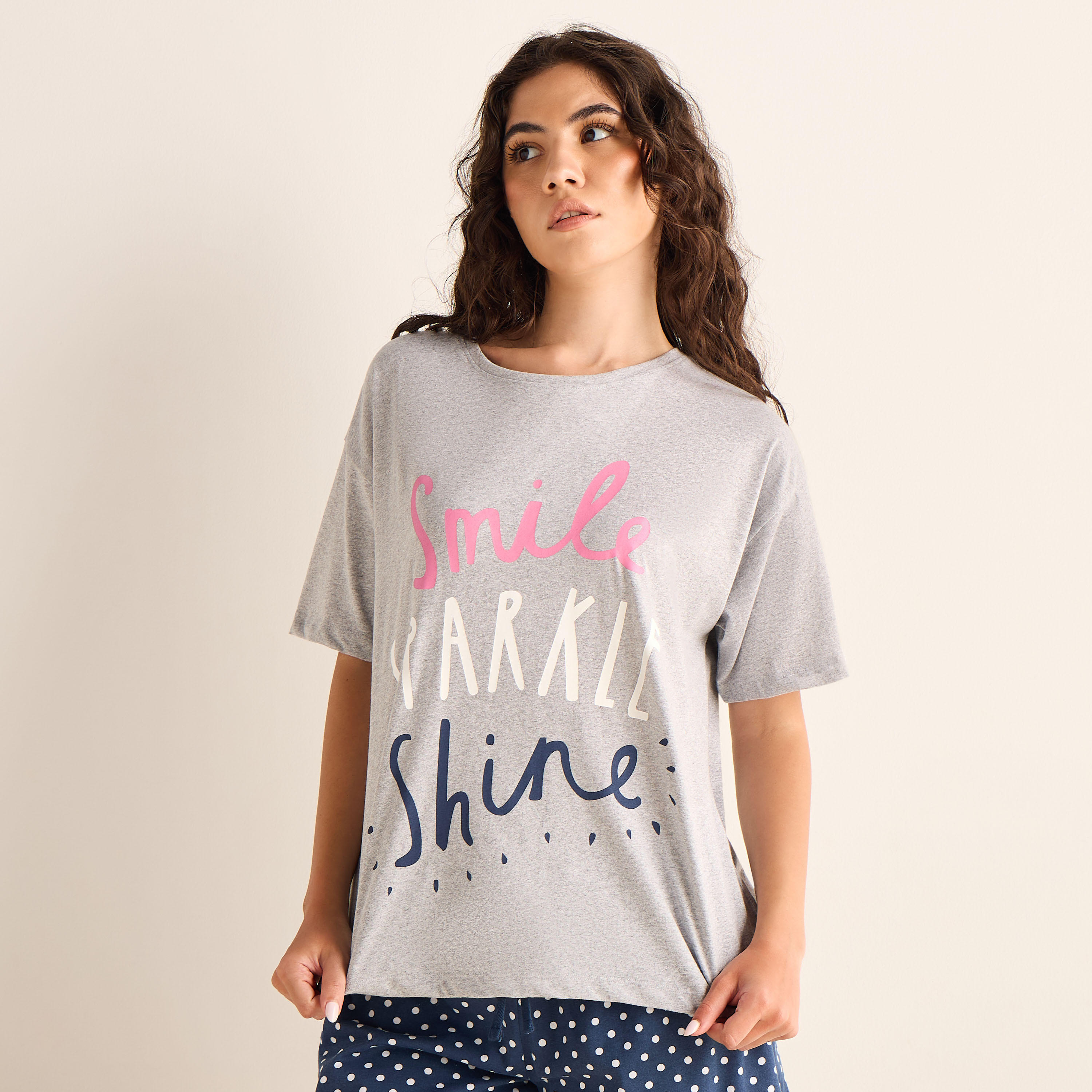 Graphic Print T-shirt and Short Set-women-clothing-nightwear-pyjamas-shortsets-image-3