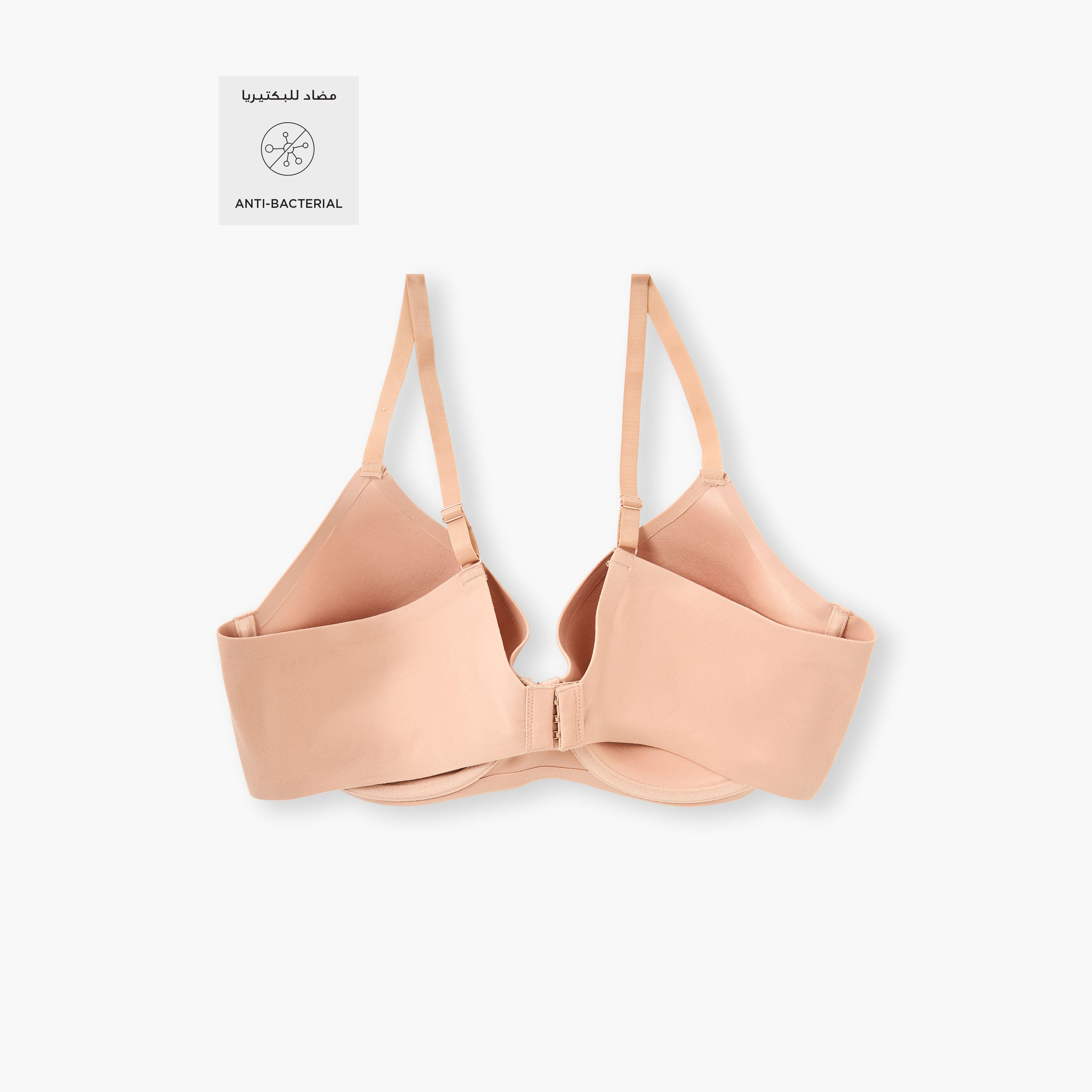 Adjustable Strap Bra with Hook and Eye Closure-women-clothing-lingerie-bras-image-2