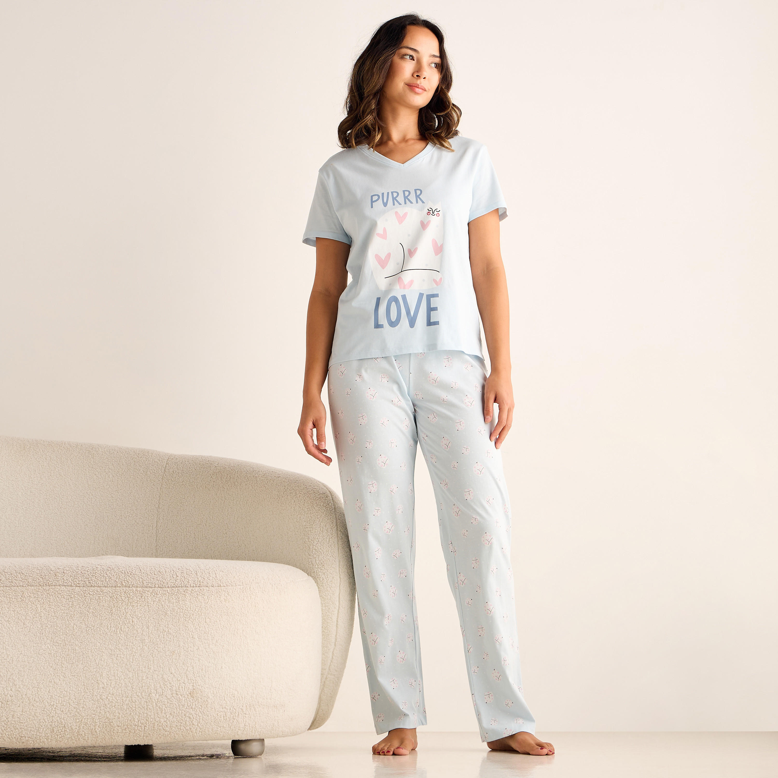 طقم بيجاما قطن بطبعات-women-clothing-nightwear-pyjamas-longsets-image-7