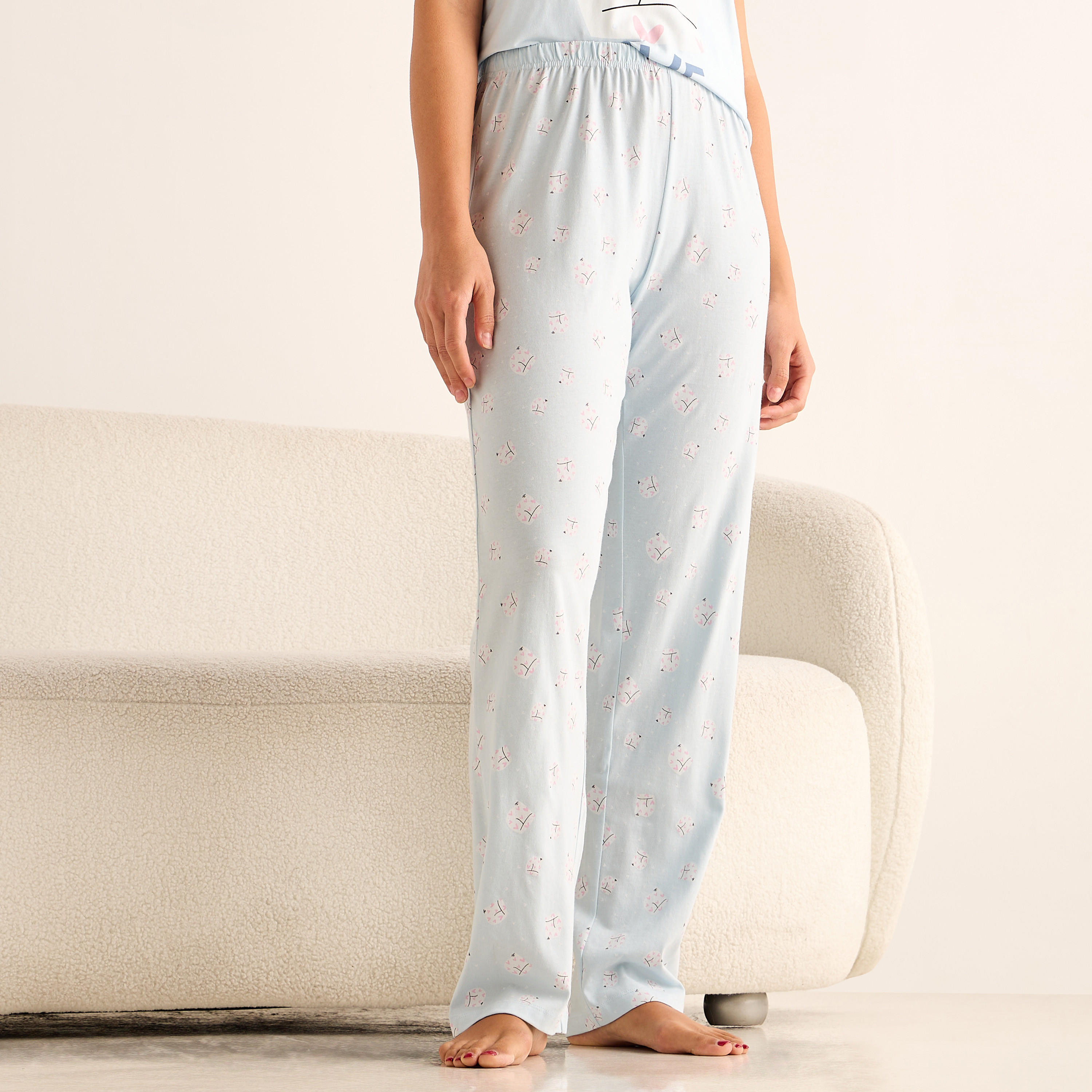 طقم بيجاما قطن بطبعات-women-clothing-nightwear-pyjamas-longsets-image-4