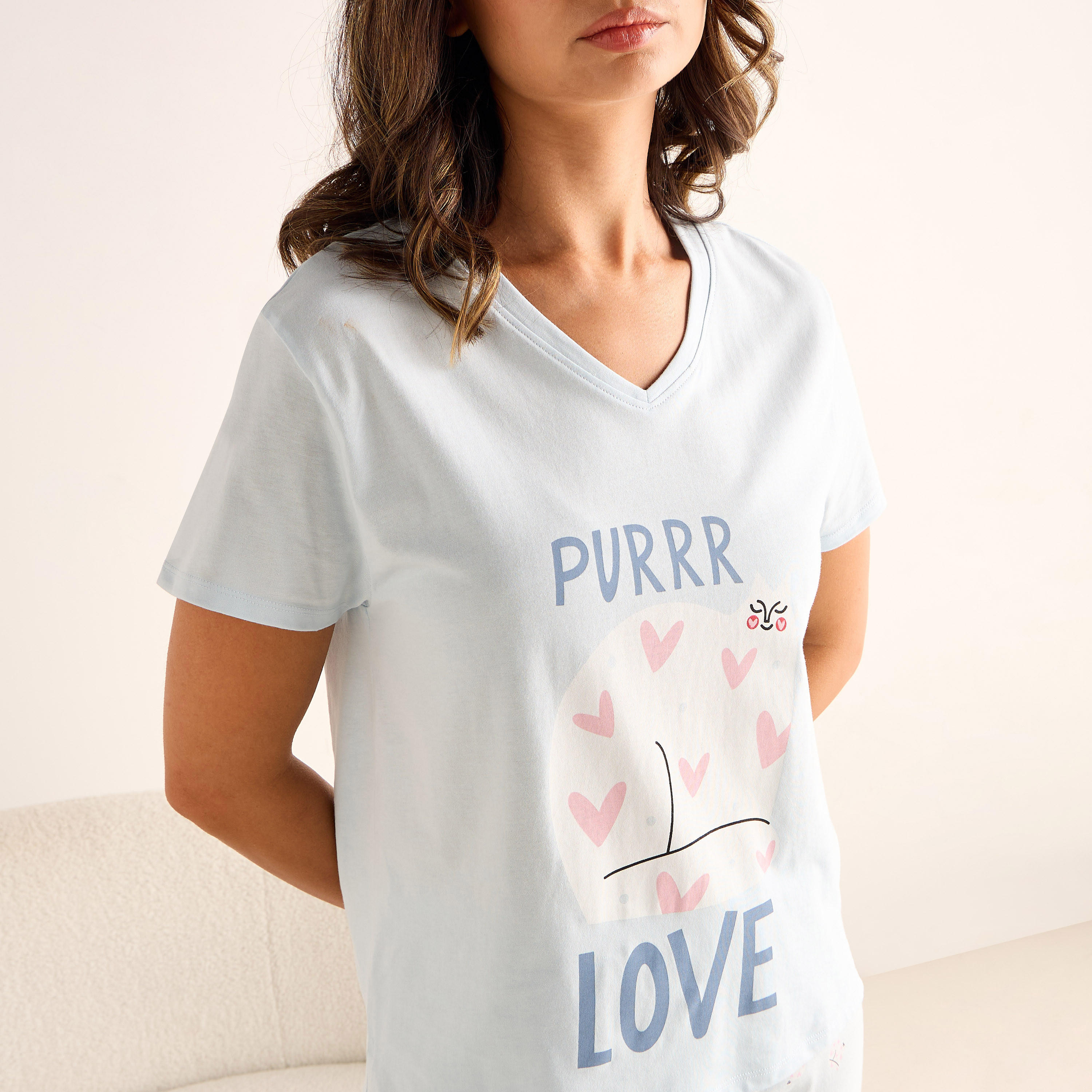 طقم بيجاما قطن بطبعات-women-clothing-nightwear-pyjamas-longsets-image-3