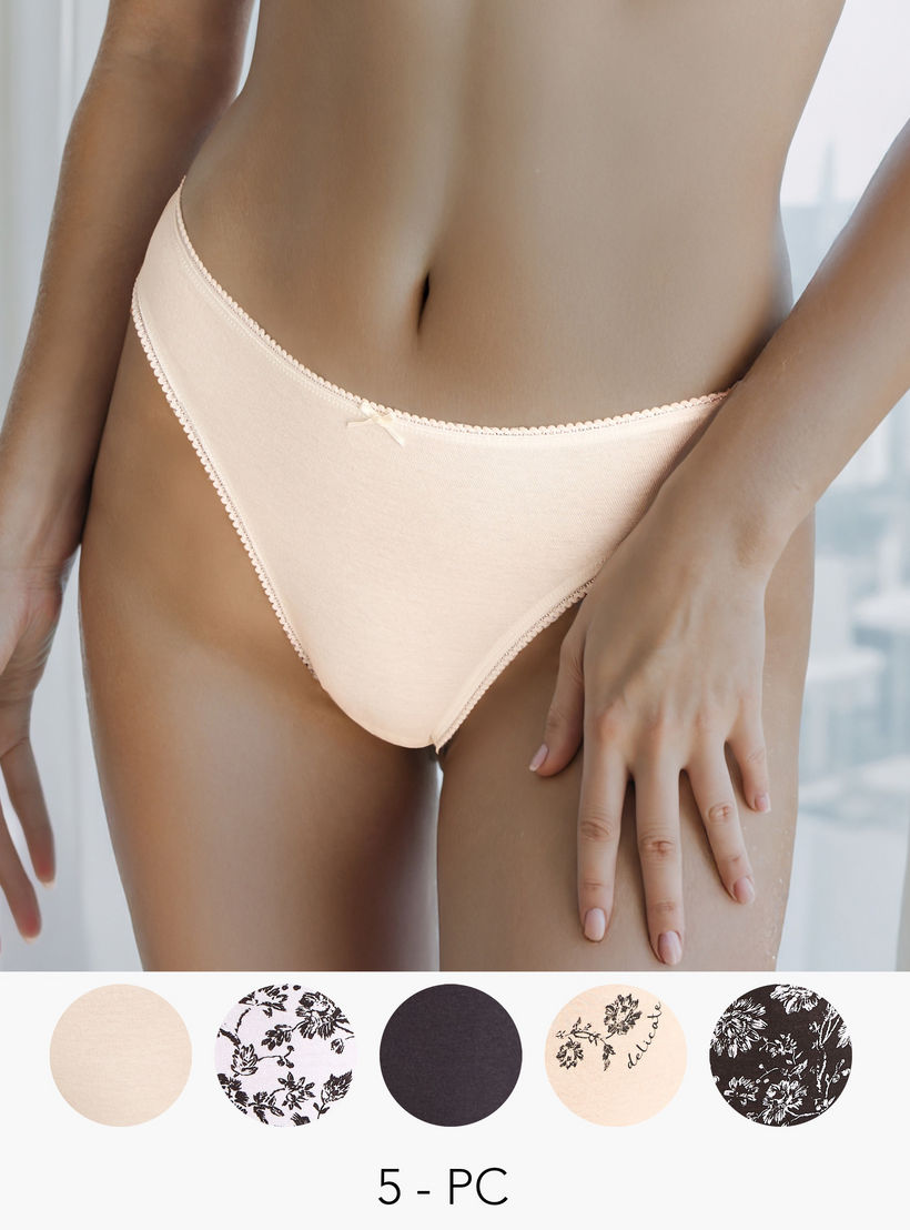 طقم سراويل بيكيني 5 قطع متنوعة-women-clothing-lingerie-panties-image-1
