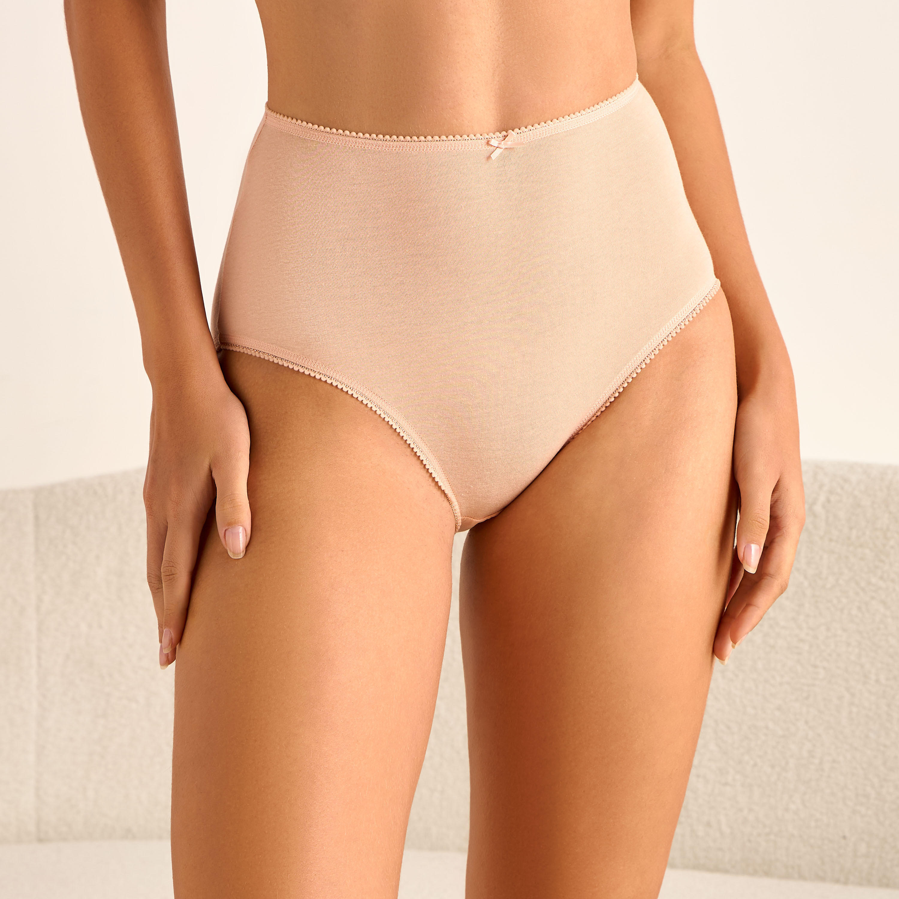 Set of 5 - Bow Detail Full Briefs with Elasticated Waistband-women-clothing-lingerie-panties-image-5
