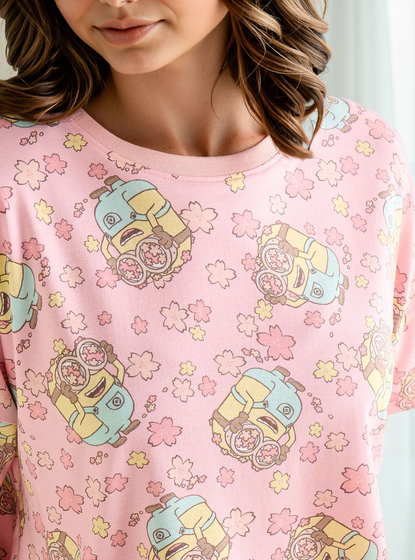 Minions Print Shorts Set-women-clothing-nightwear-pyjamas-shortsets-image-5