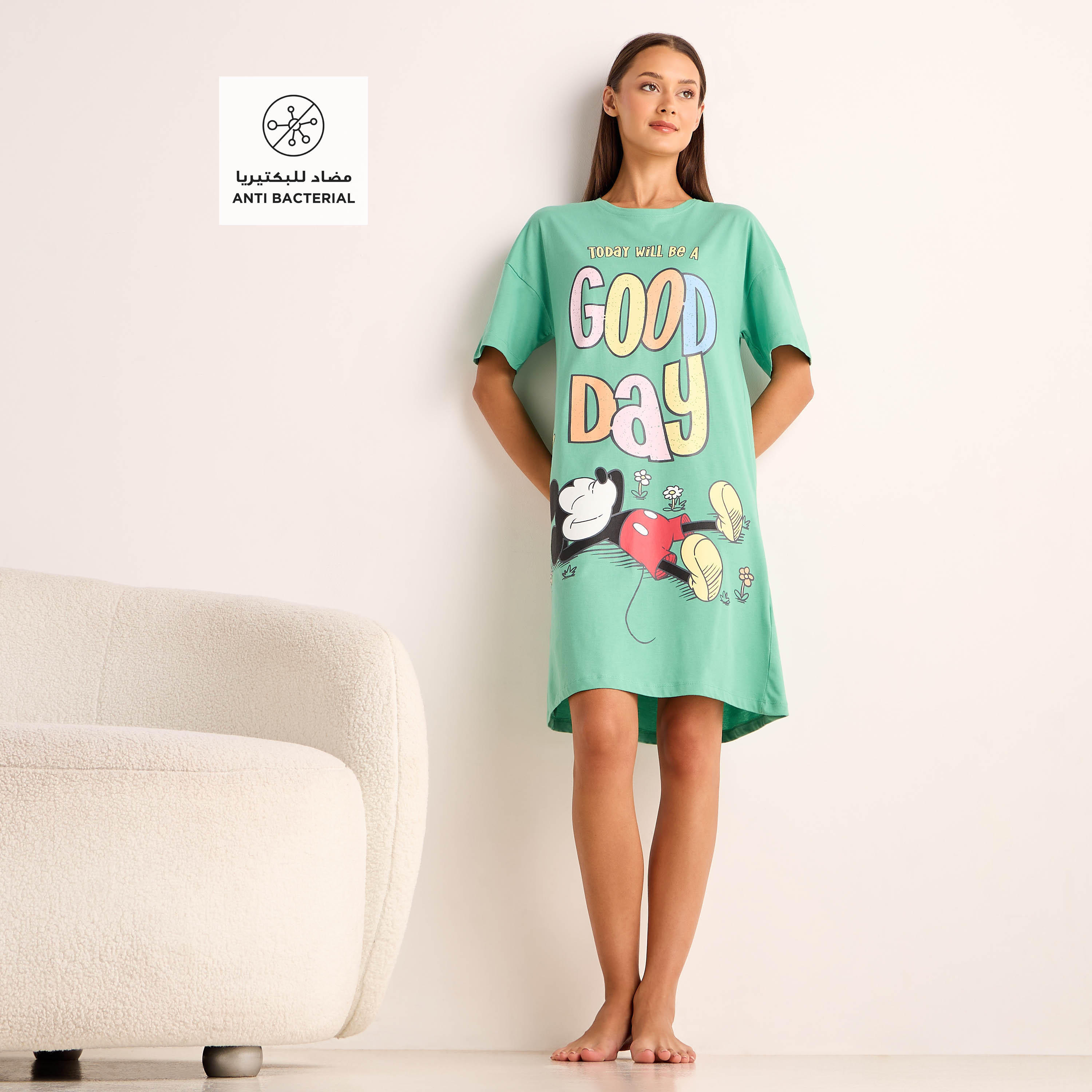 قميص نوم قطن بياقة مستديرة وطبعات-women-clothing-nightwear-nighties-image-2