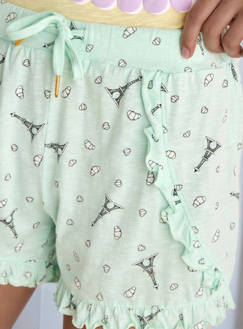 طقم شورت قطن بطبعات فتيات القوة-women-clothing-nightwear-pyjamas-shortsets-image-6