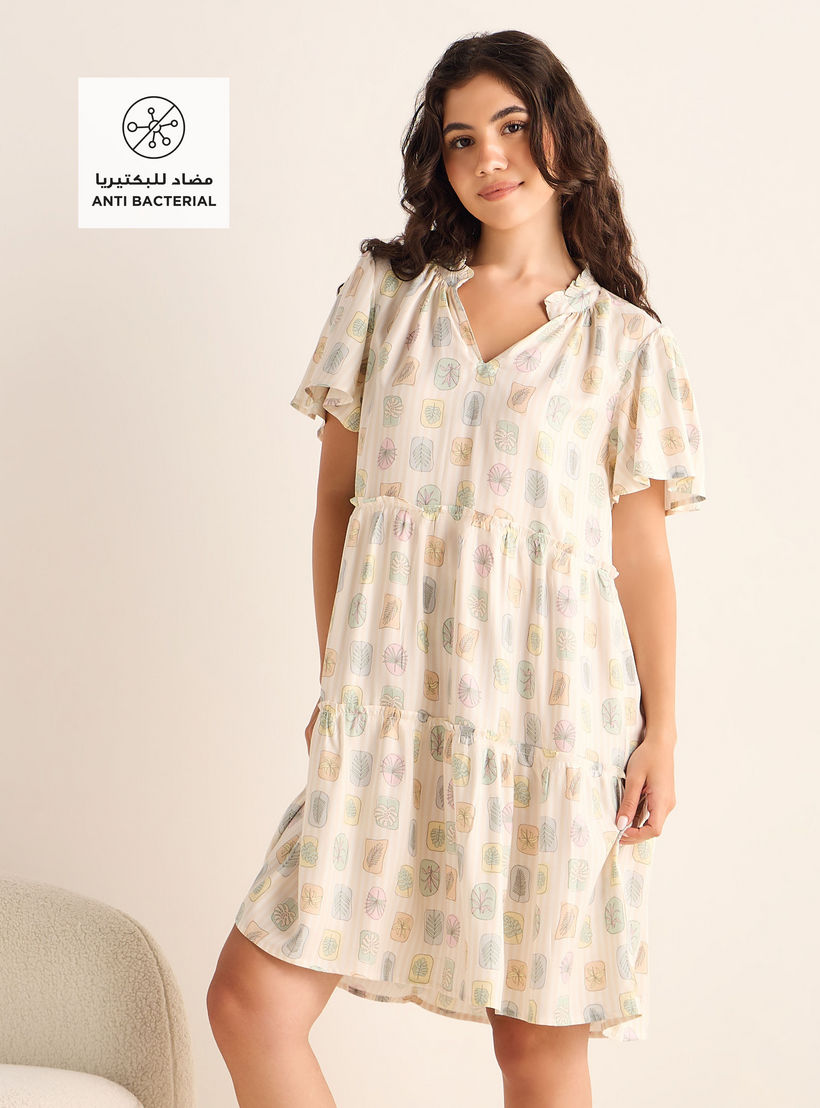 فستان نوم فيسكوز متعدد الطبقات بأكمام واسعة - طقم من 2-women-clothing-nightwear-nighties-image-2