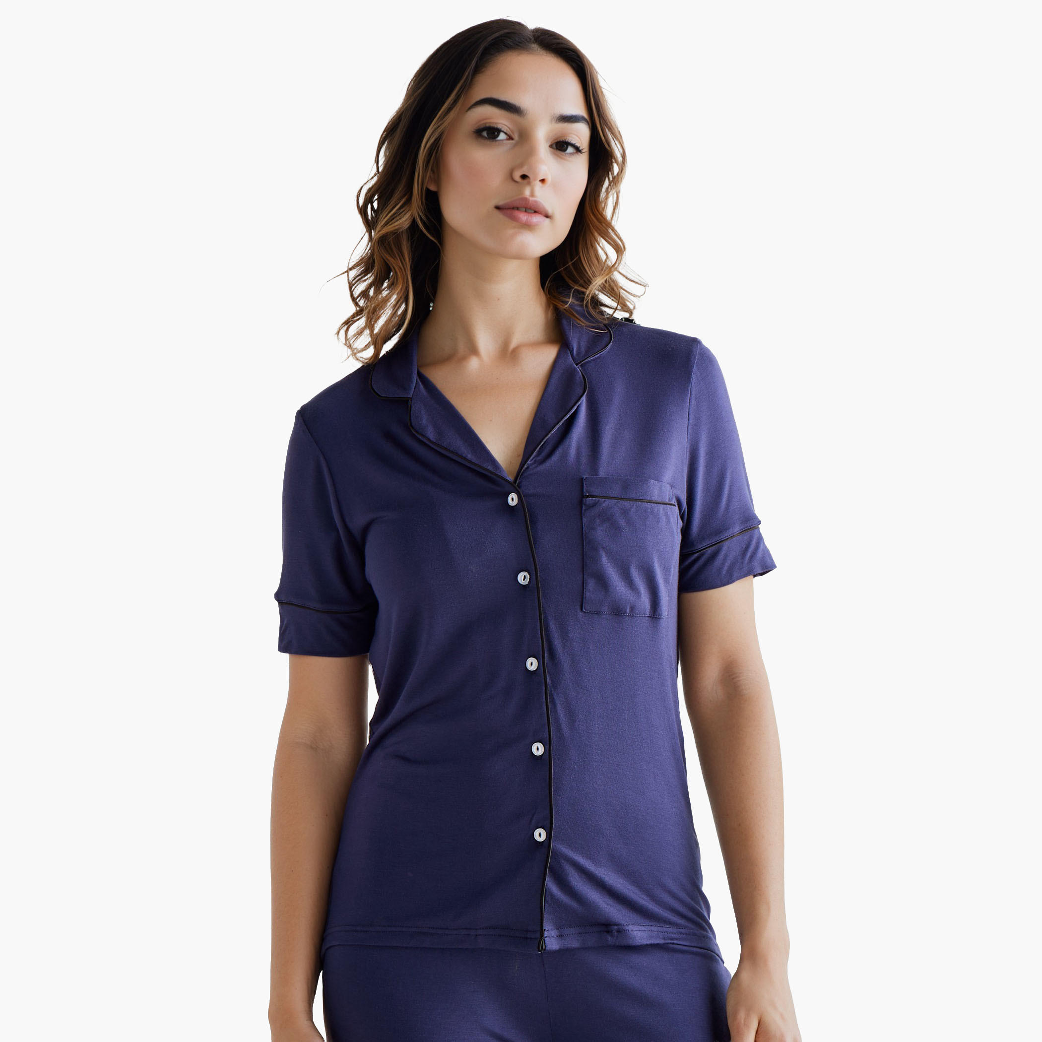 طقم بيجاما بتفاصيل خيوط بارزة من أدارايا-women-clothing-nightwear-pyjamas-longsets-image-3