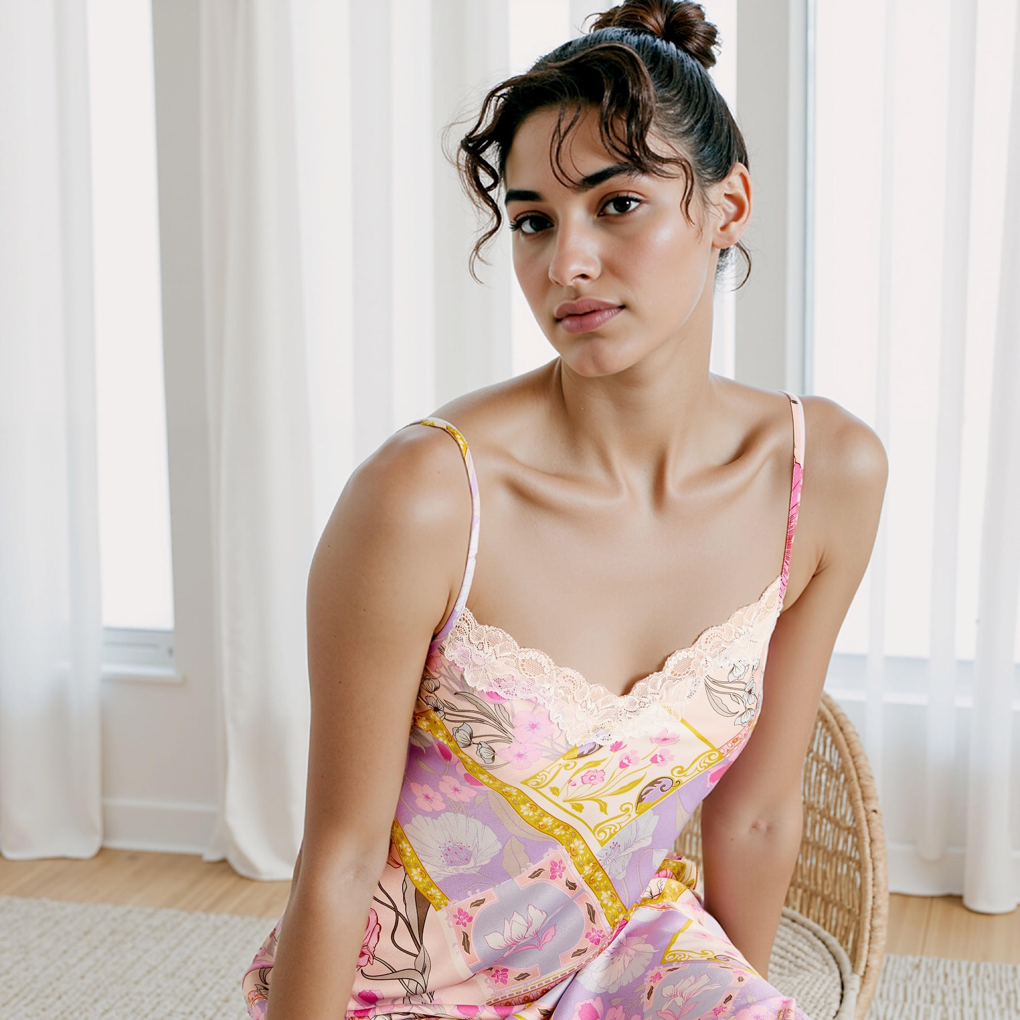 فستان ساتان بطبعات زهور وحمّالات قابلة للتعديل-women-clothing-nightwear-nighties-image-4