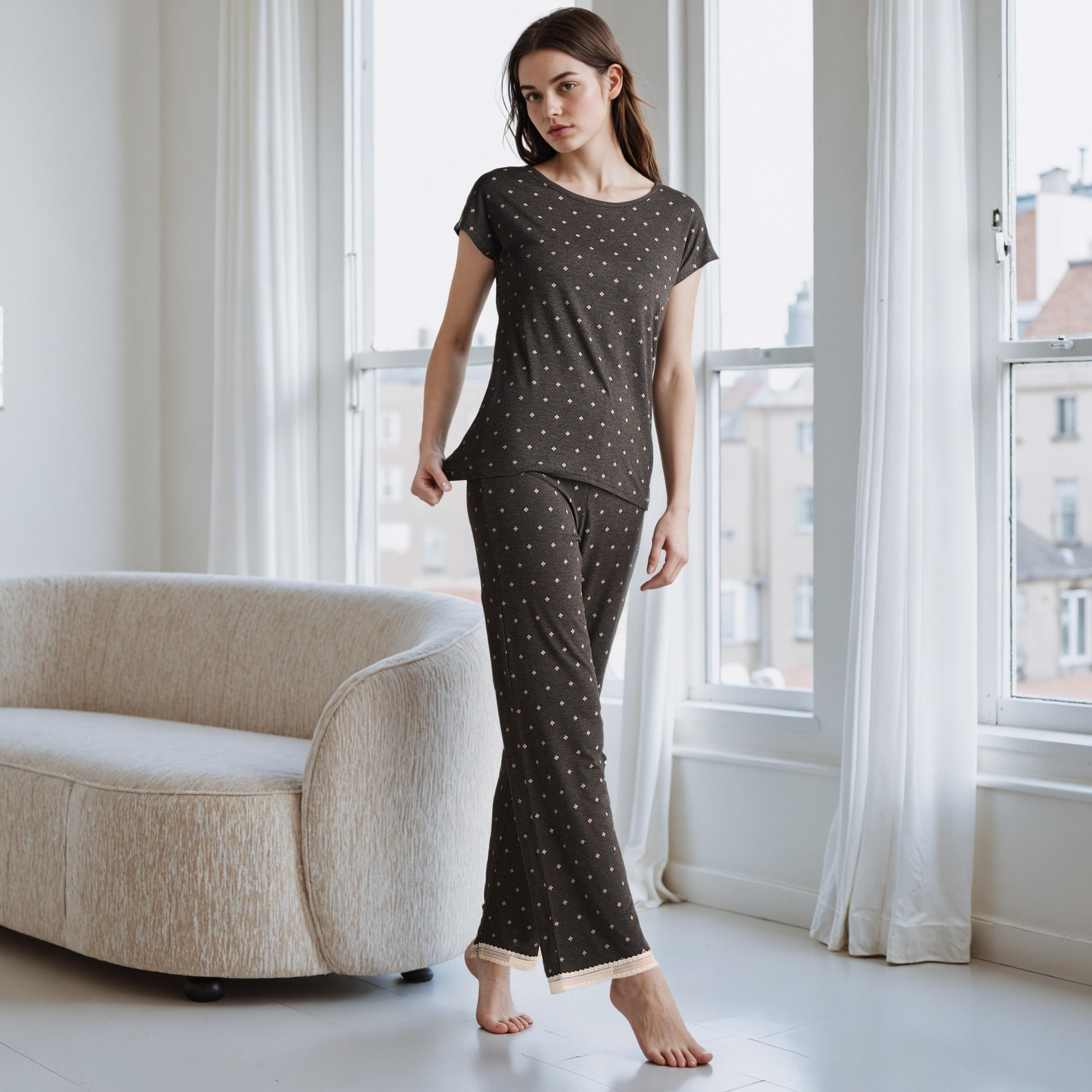 طقم بيجاما بطبعات-women-clothing-nightwear-pyjamas-longsets-image-1