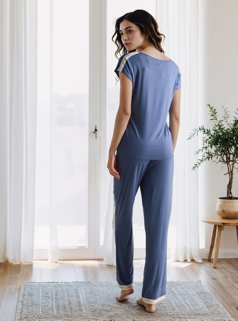 Lace Trim Pyjama Set-women-clothing-nightwear-pyjamas-longsets-image-3