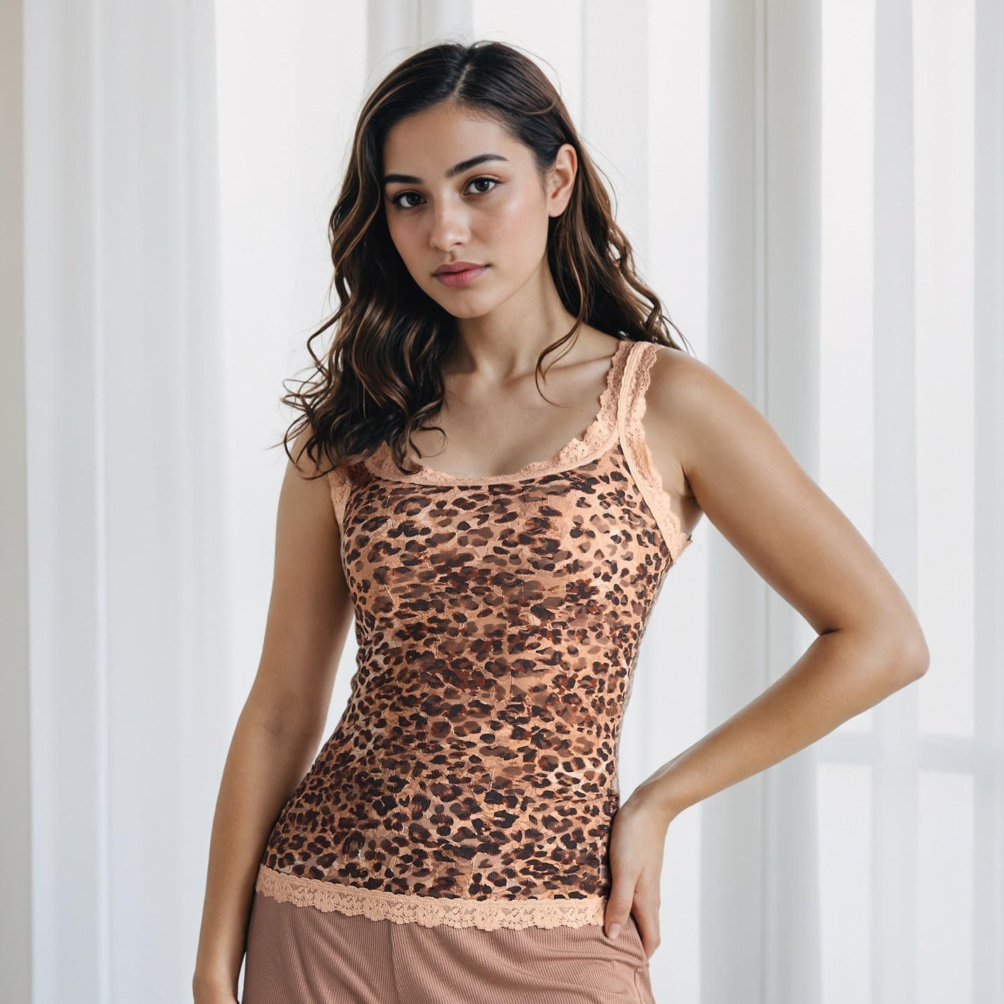 قميص نوم ساتان بطبعات حيوانية-women-clothing-lingerie-camisoles-image-1